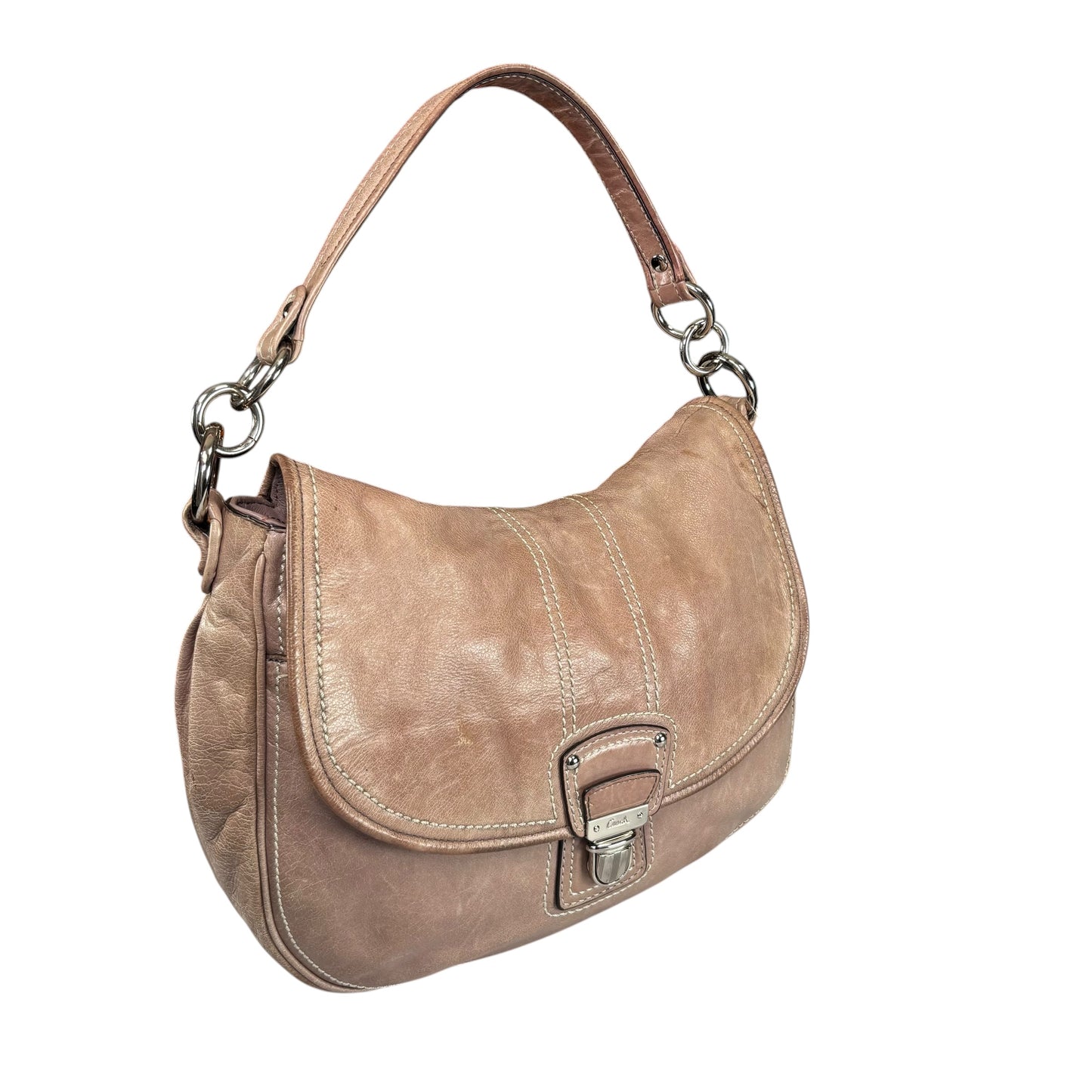 Coach Y2K Taupe Distressed Soho Buckle Shoulder Purse