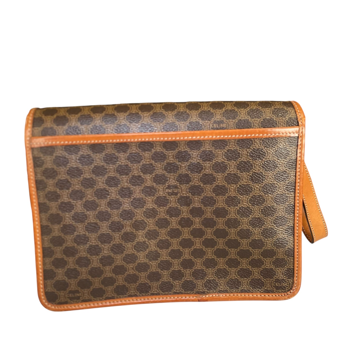 Celine Macadam Monogram GHW Canvas Brown Leather Clutch