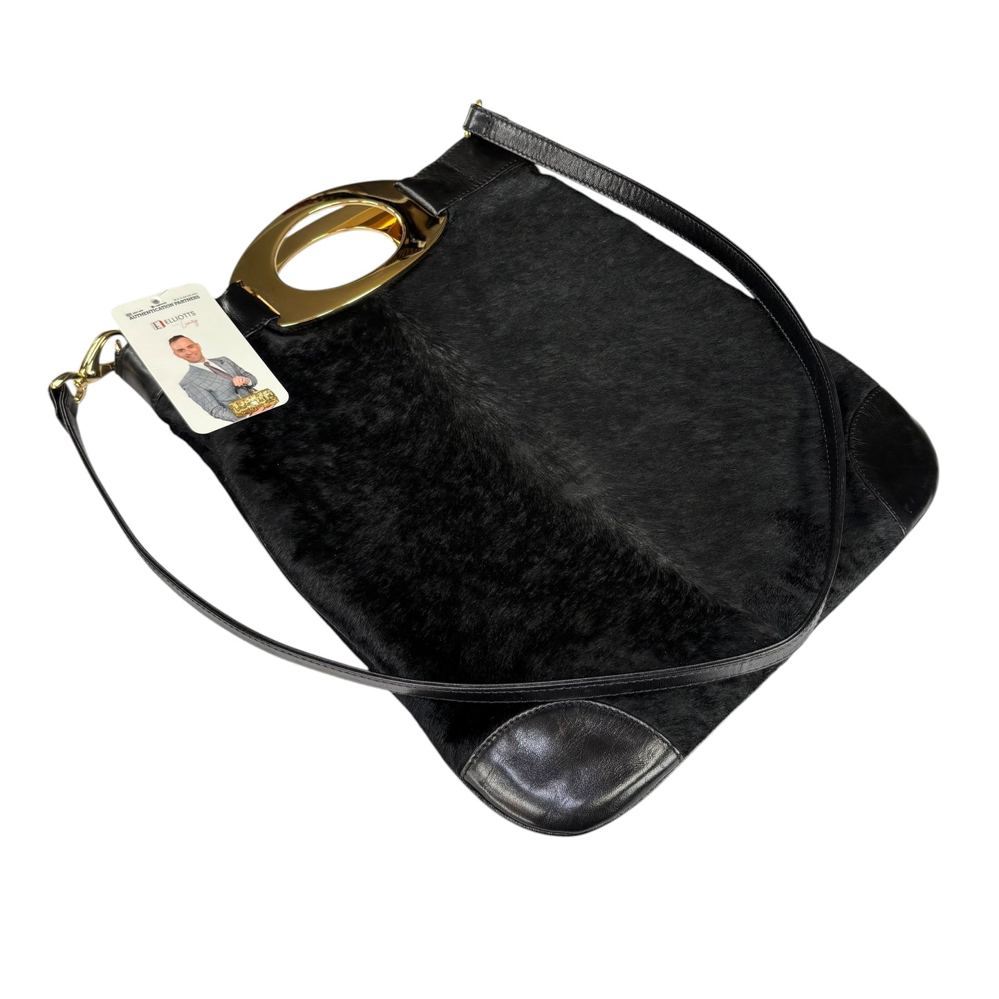 Valentino Garavani Slim GHW Pony Fur Leather Shoulder Purse