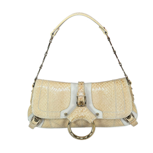 Dolce & Gabbana Y2K Python Creme Two-Tone Shoulder Purse