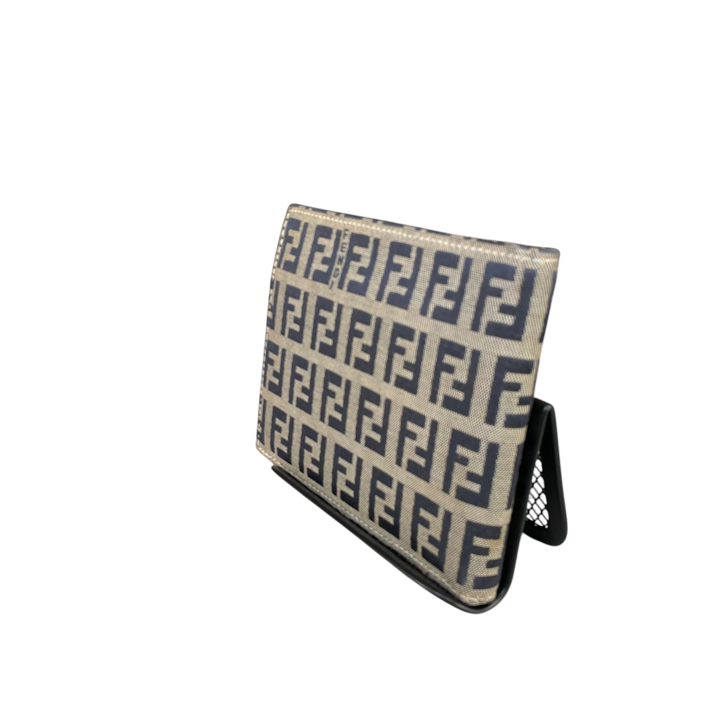 Fendi Zucchino Mens Bi-Fold Wallet – Navy Blue Monogram Canvas