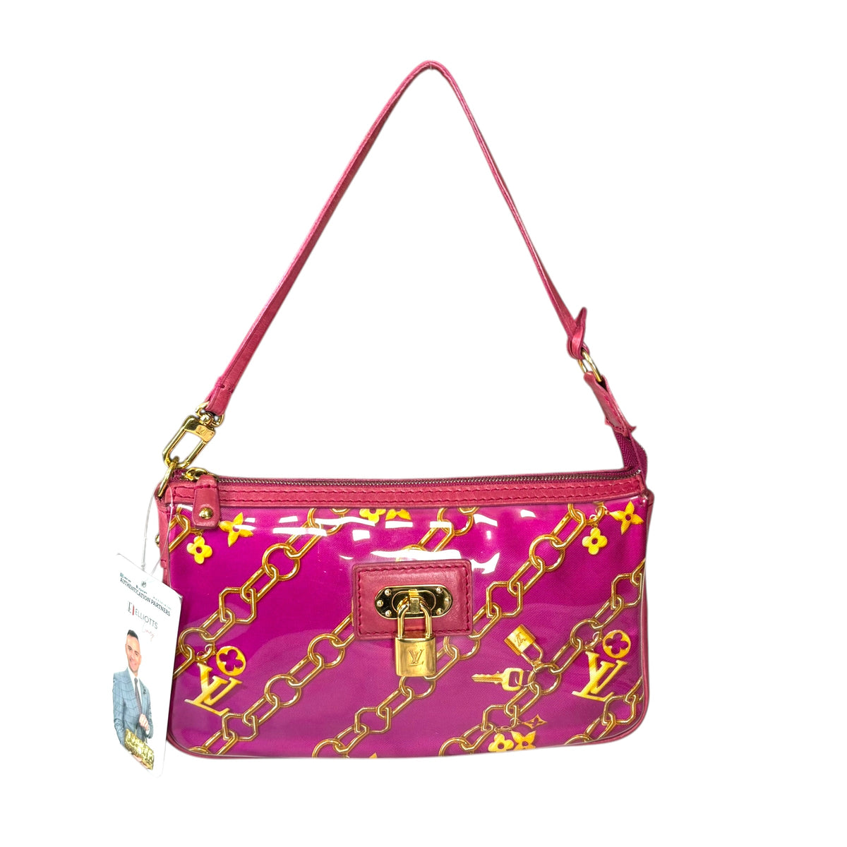Louis Vuitton Y2K Limited GHW Chain PVC / Leather Fushia Mini Pouchette Purse