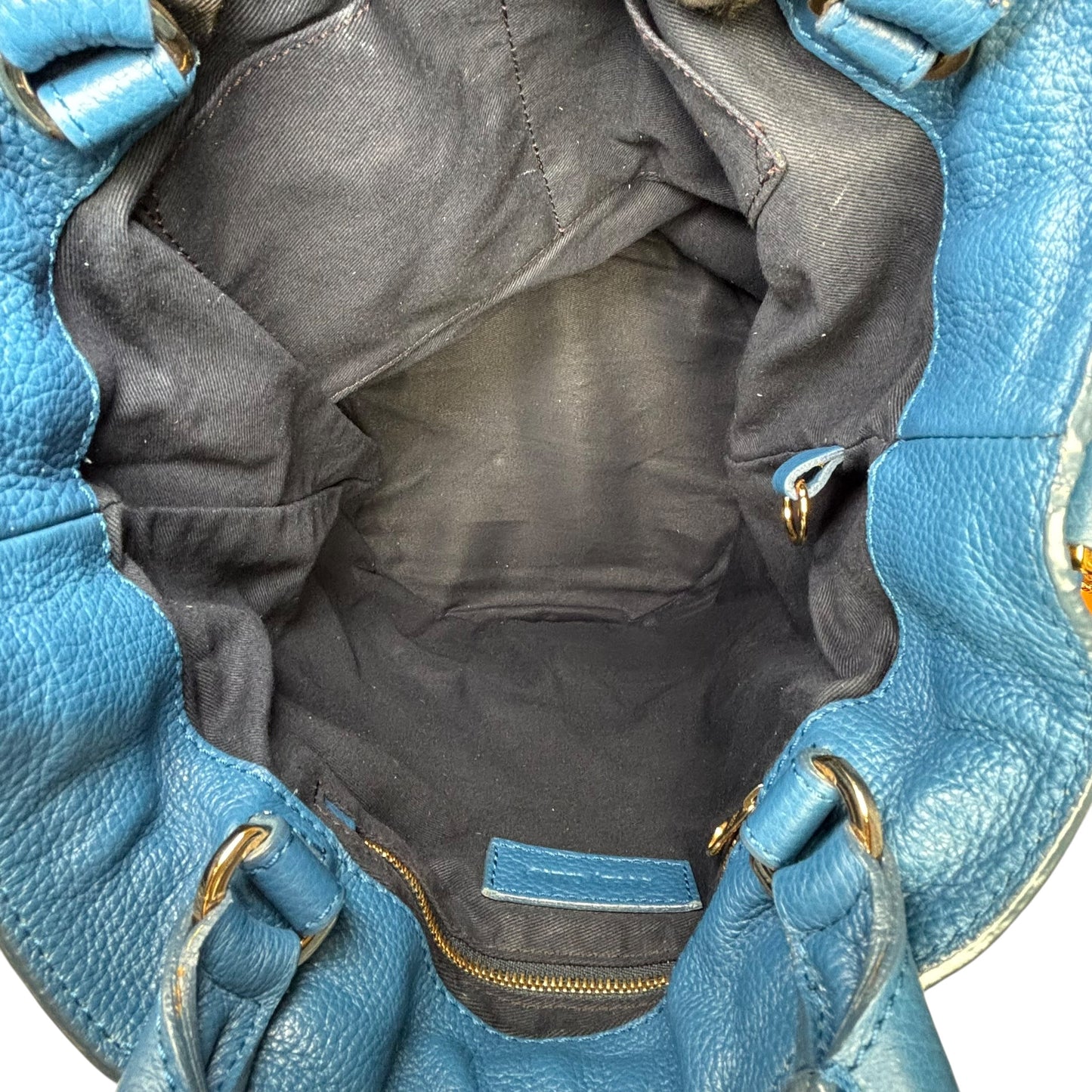 See By Chloe Blue 2-Way Leather GHW Drawstring Bucket Bag