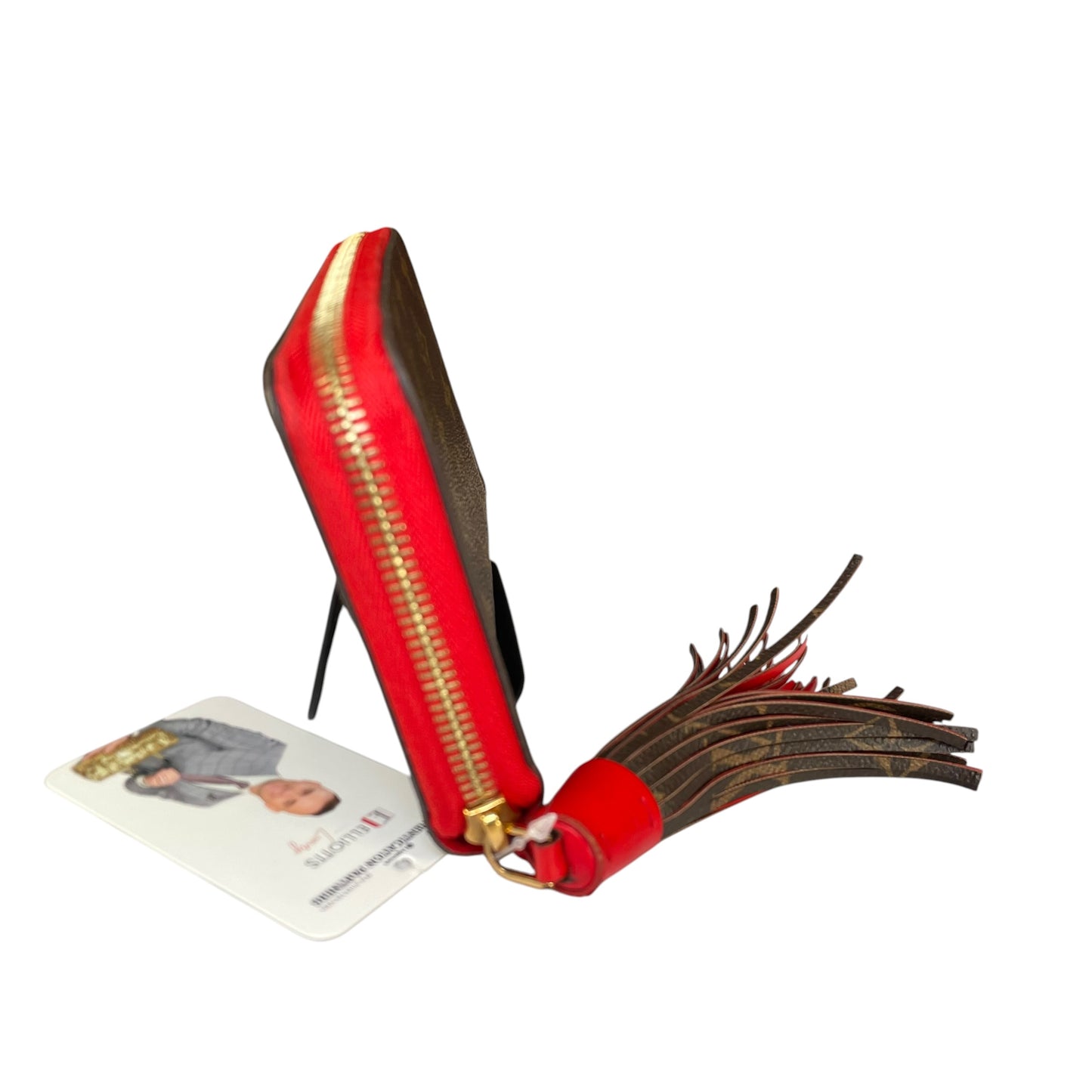 Louis Vuitton Pompon Zippy Tassel Wallet Monogram Canvas Red