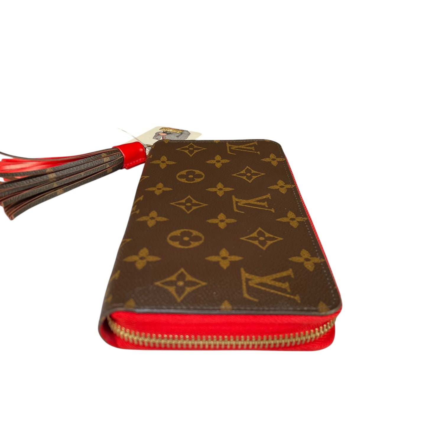 Louis Vuitton Pompon Zippy Tassel Wallet Monogram Canvas Red
