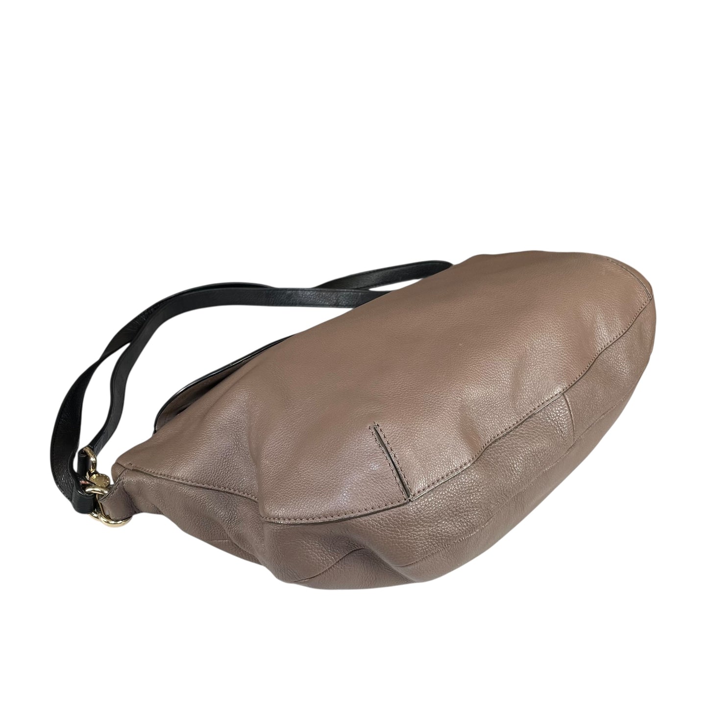 Furla Metropolis Two-Tone GHW Leather Taupe Black 2-Way Shoulder Hobo Purse