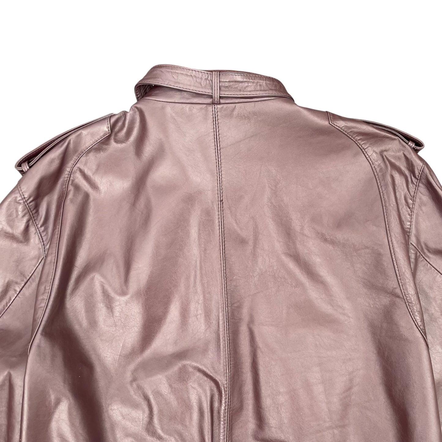 Members Only Y2K Leather Bomber Jacket Oxblood Burgundy 44 XL