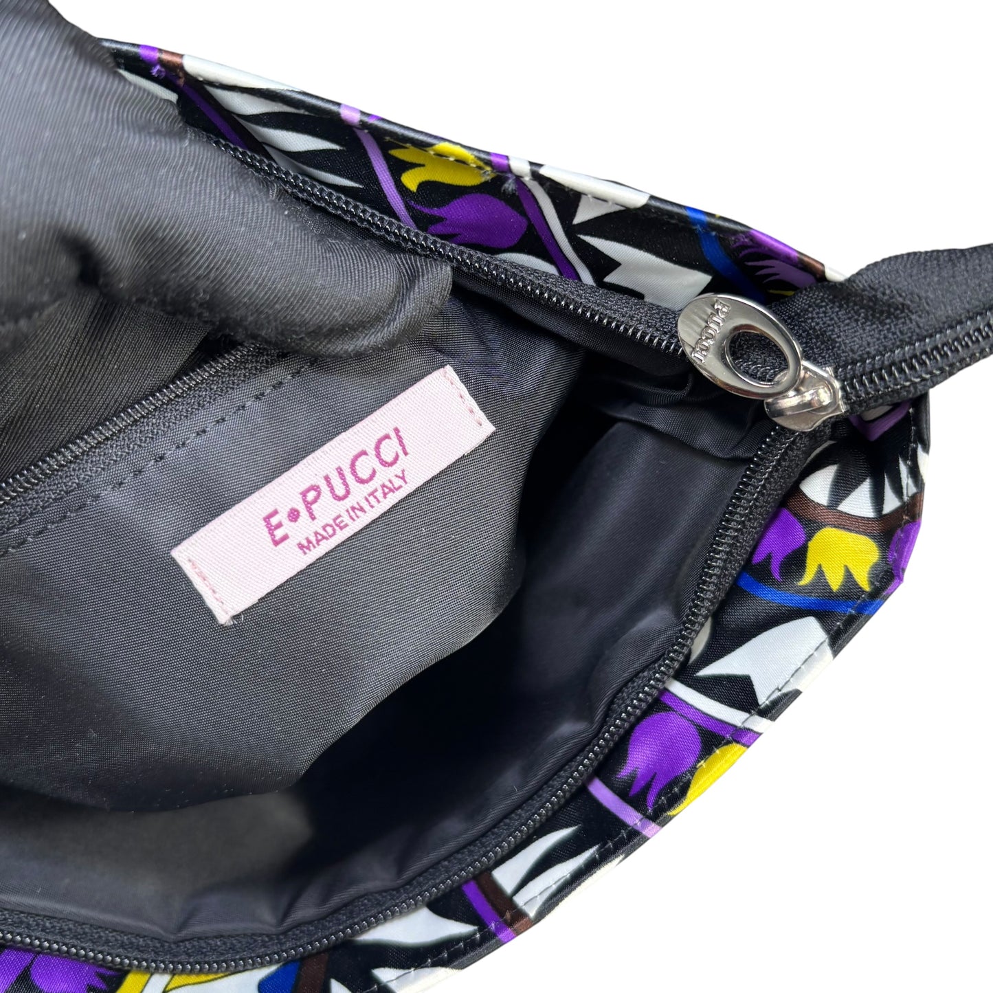 Emilio Pucci Nylon Floral Geo Mini Tote Bag Purse