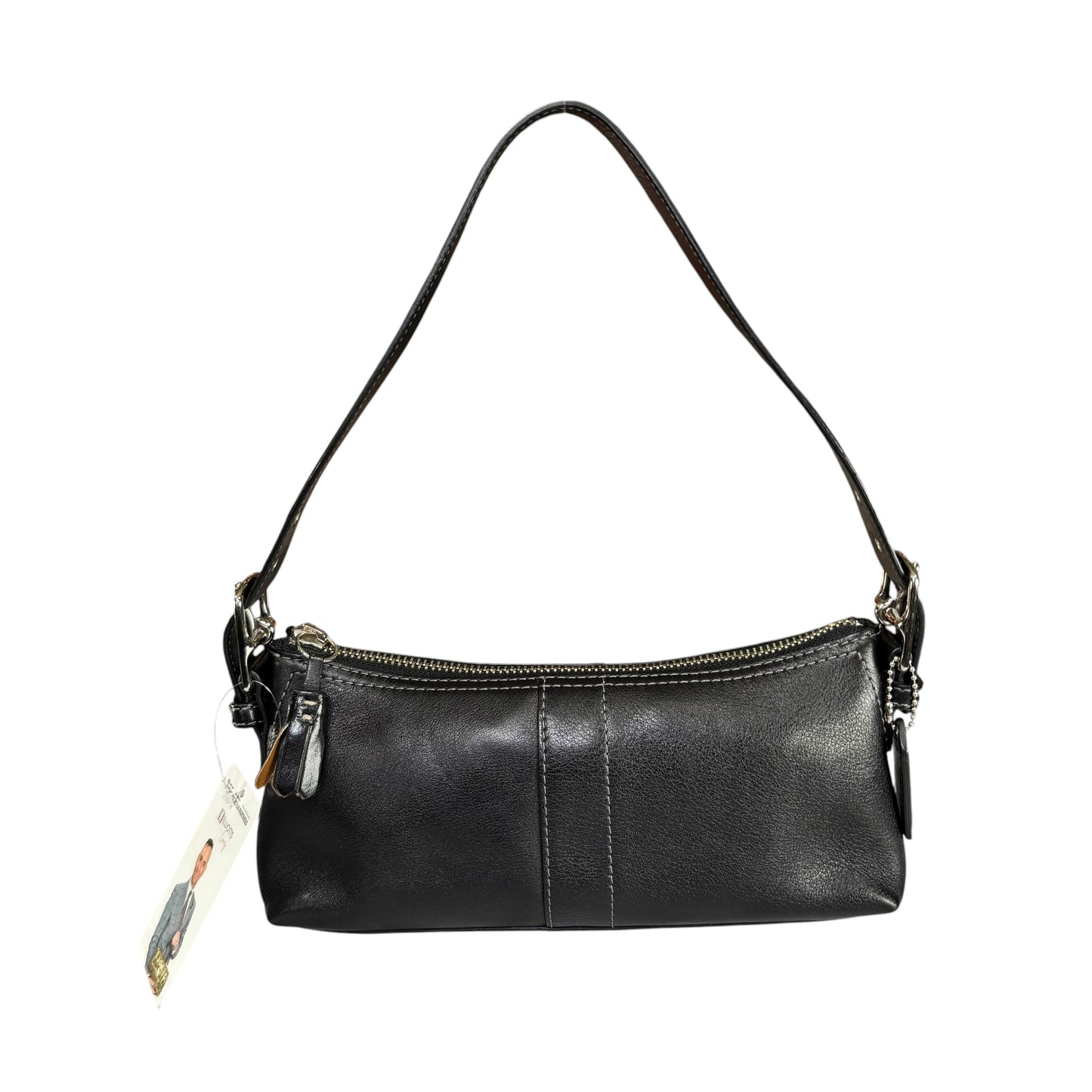Coach Hamilton Baguette Black Leather SHW Shoulder Purse