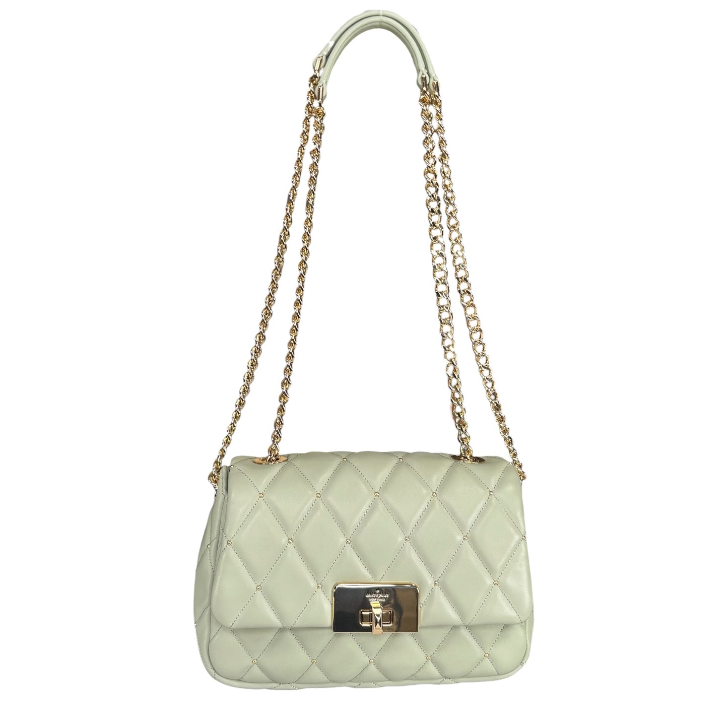 Kate Spade Light Green GHW Studded 2-Way Crossbody
