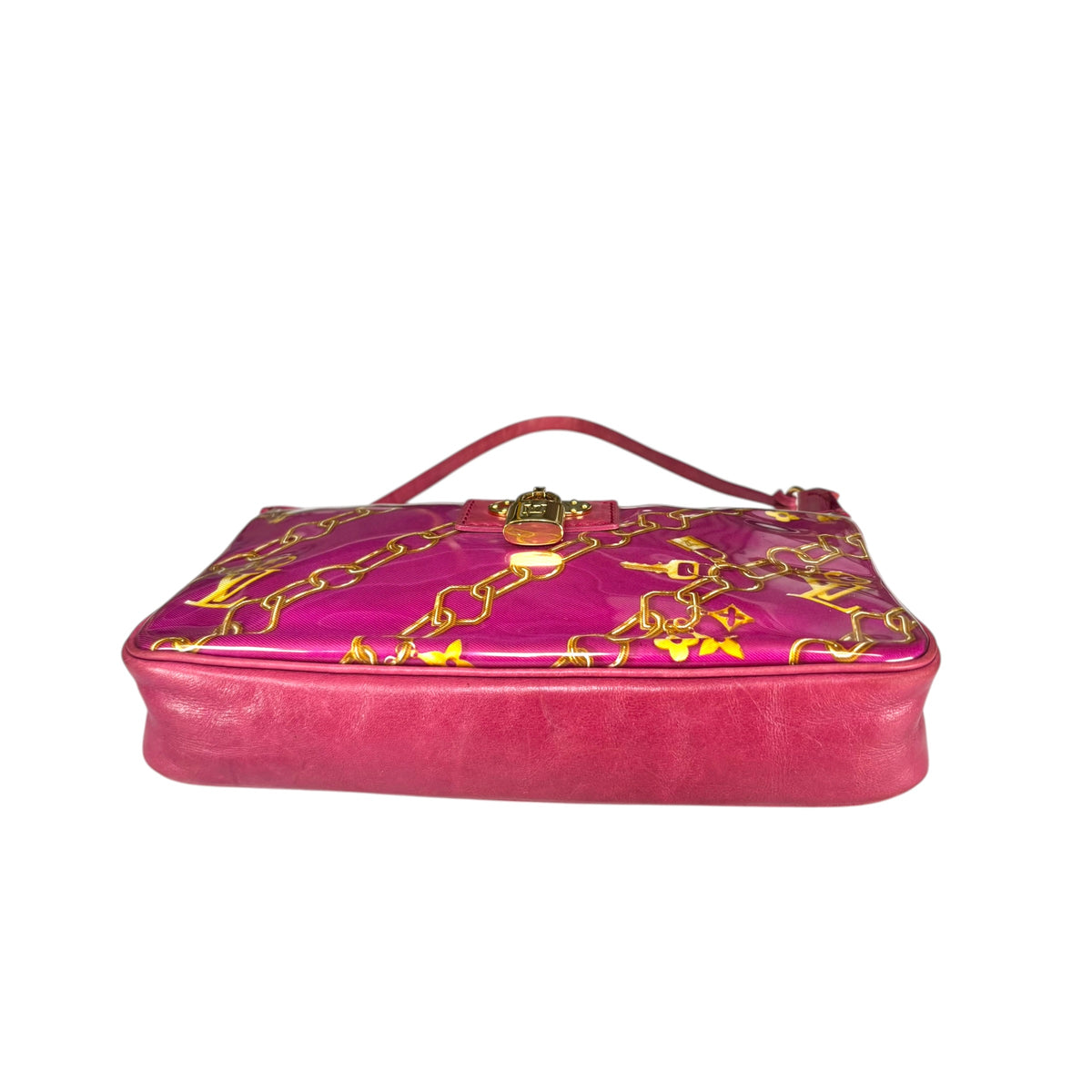 Louis Vuitton Y2K Limited GHW Chain PVC / Leather Fushia Mini Pouchette Purse