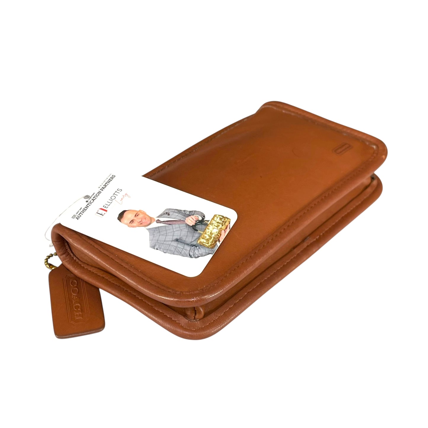 Coach Slim Pouch Brown Legacy Leatherware Zip