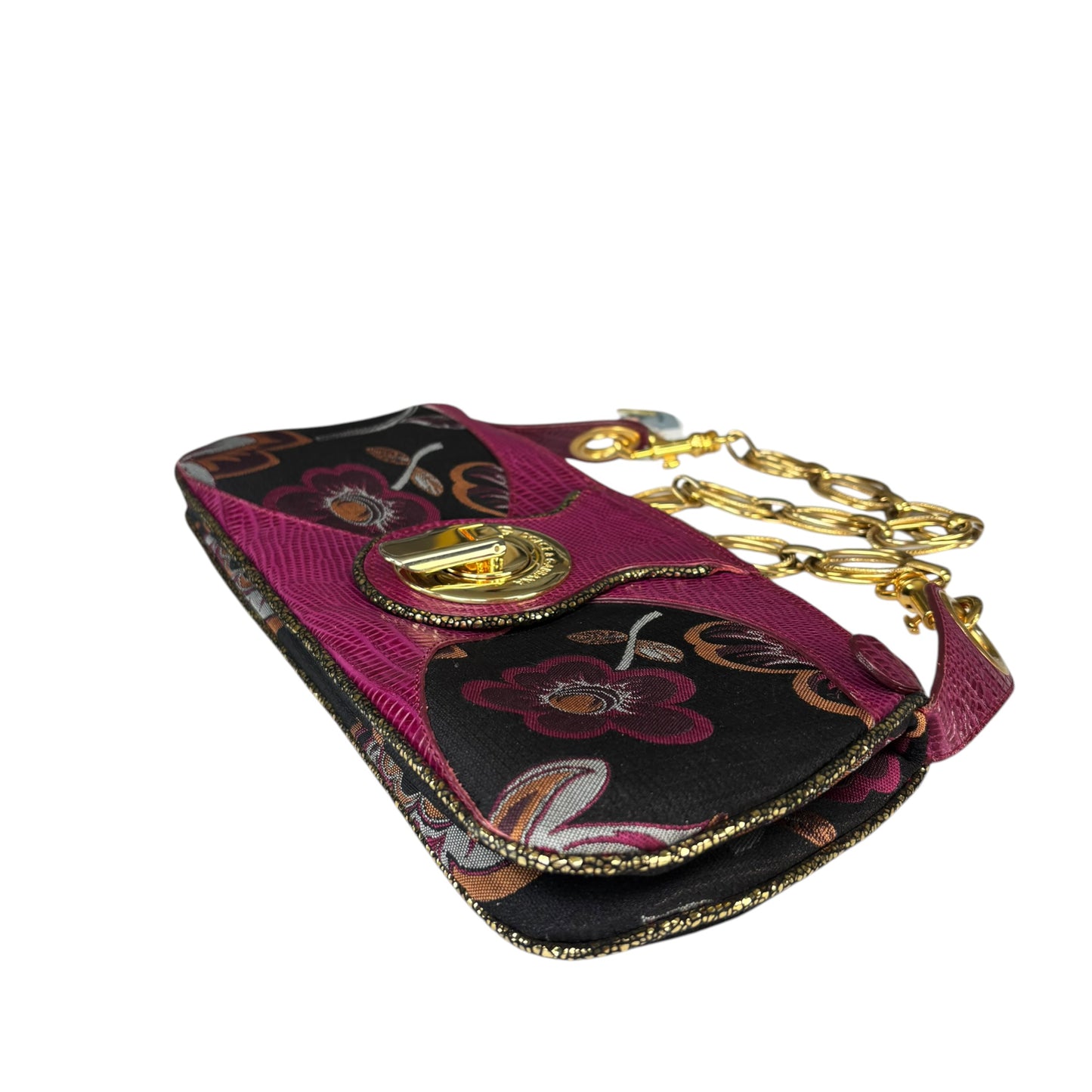 D & G Dolce & Gabbana Y2K Purple Floral Shoulder Chain Purse