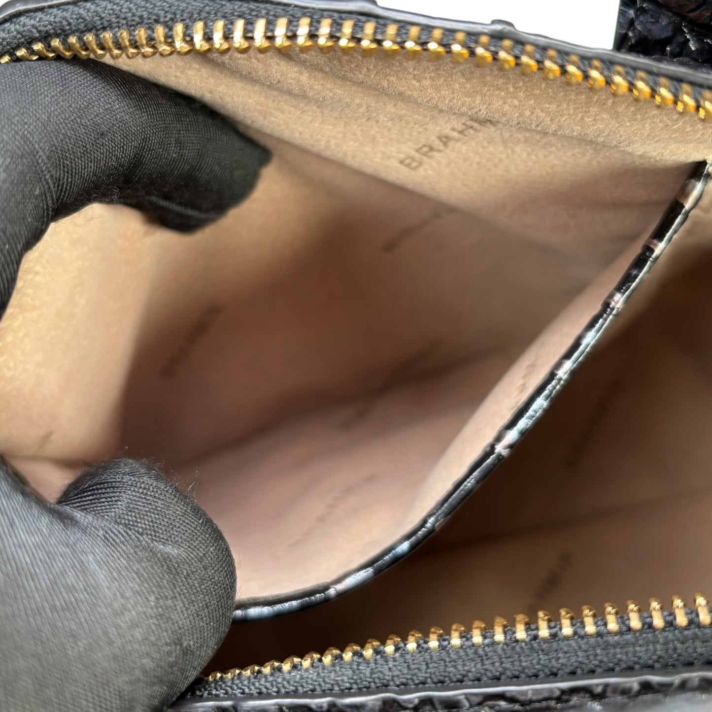 Brahmin Claire Metallic Melbourne Embossed Barrel 2-Way Bag