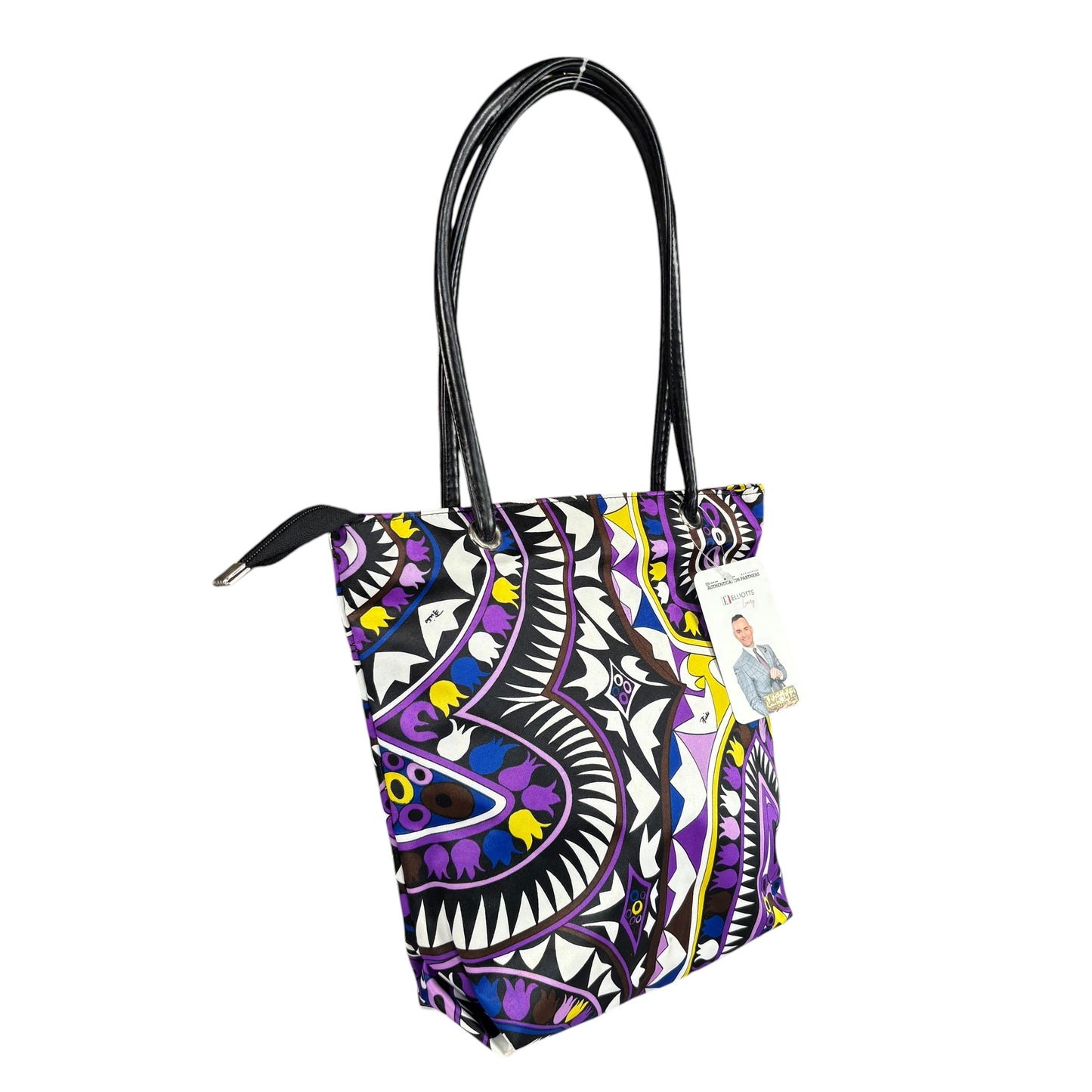 Emilio Pucci Nylon Floral Geo Mini Tote Bag Purse
