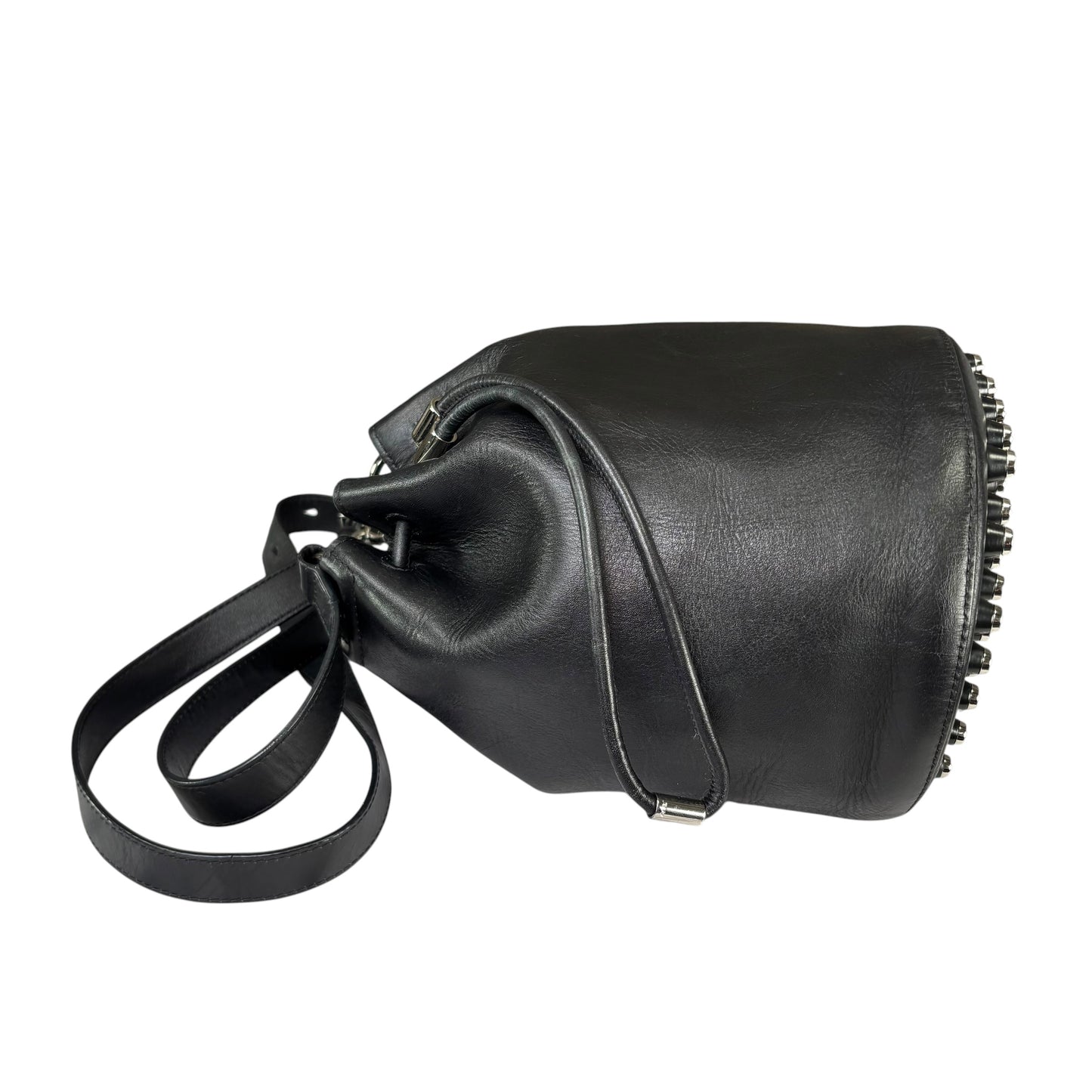 Alexander Wang Diego Bucket SHW Black Leather Crossbody