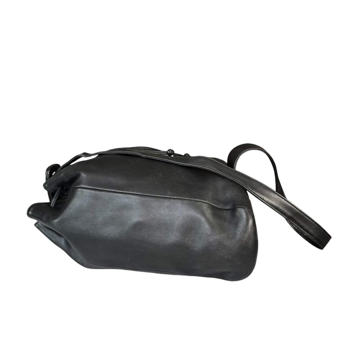 Coach Sonoma Black Leather  Slingpack Drawstring Shoulder Bucket Tote