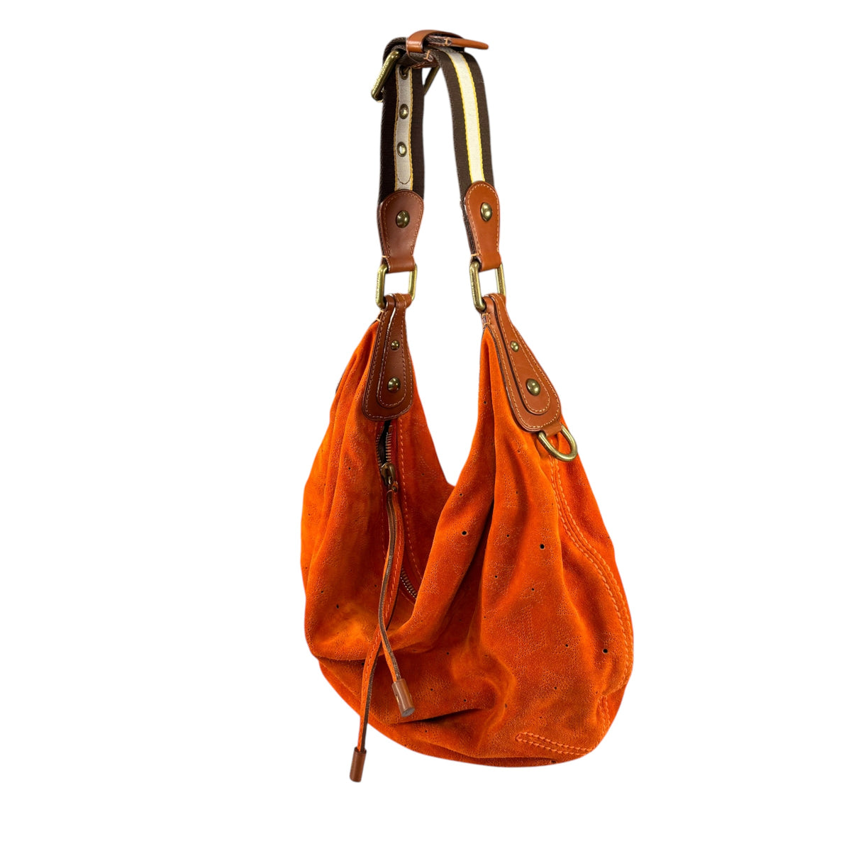 Louis Vuitton Y2K Onata Orange Suede Mahina GM Leather Hobo Purse