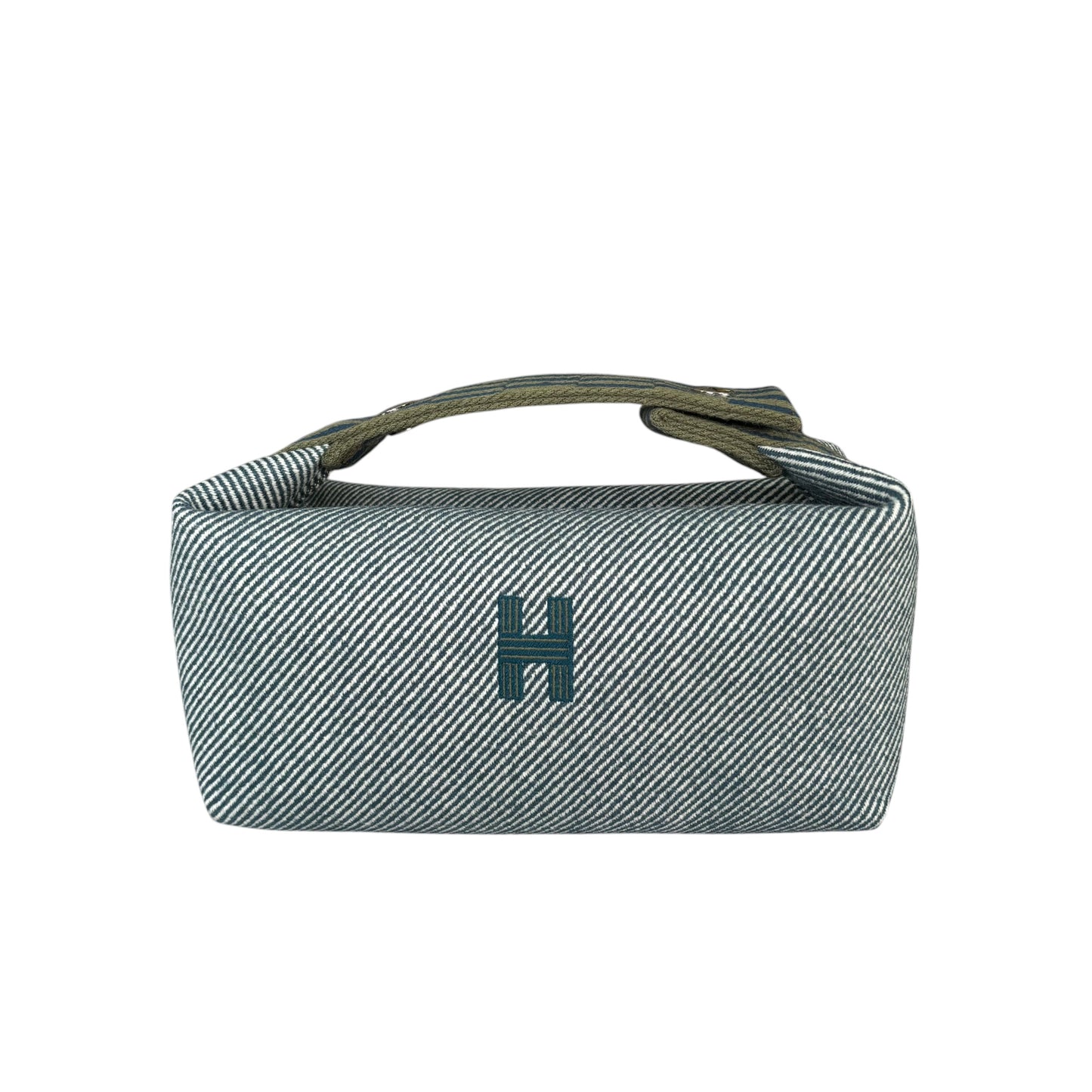 Hermes Bride-A-Brac Au Carre Case Navy / Green Wool