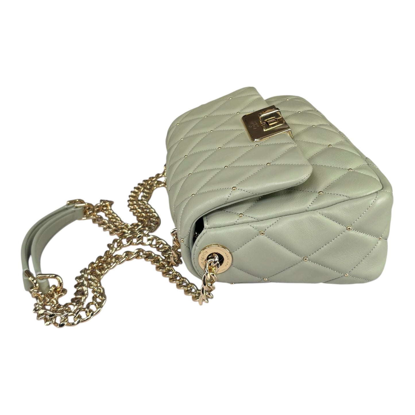 Kate Spade Light Green GHW Studded 2-Way Crossbody