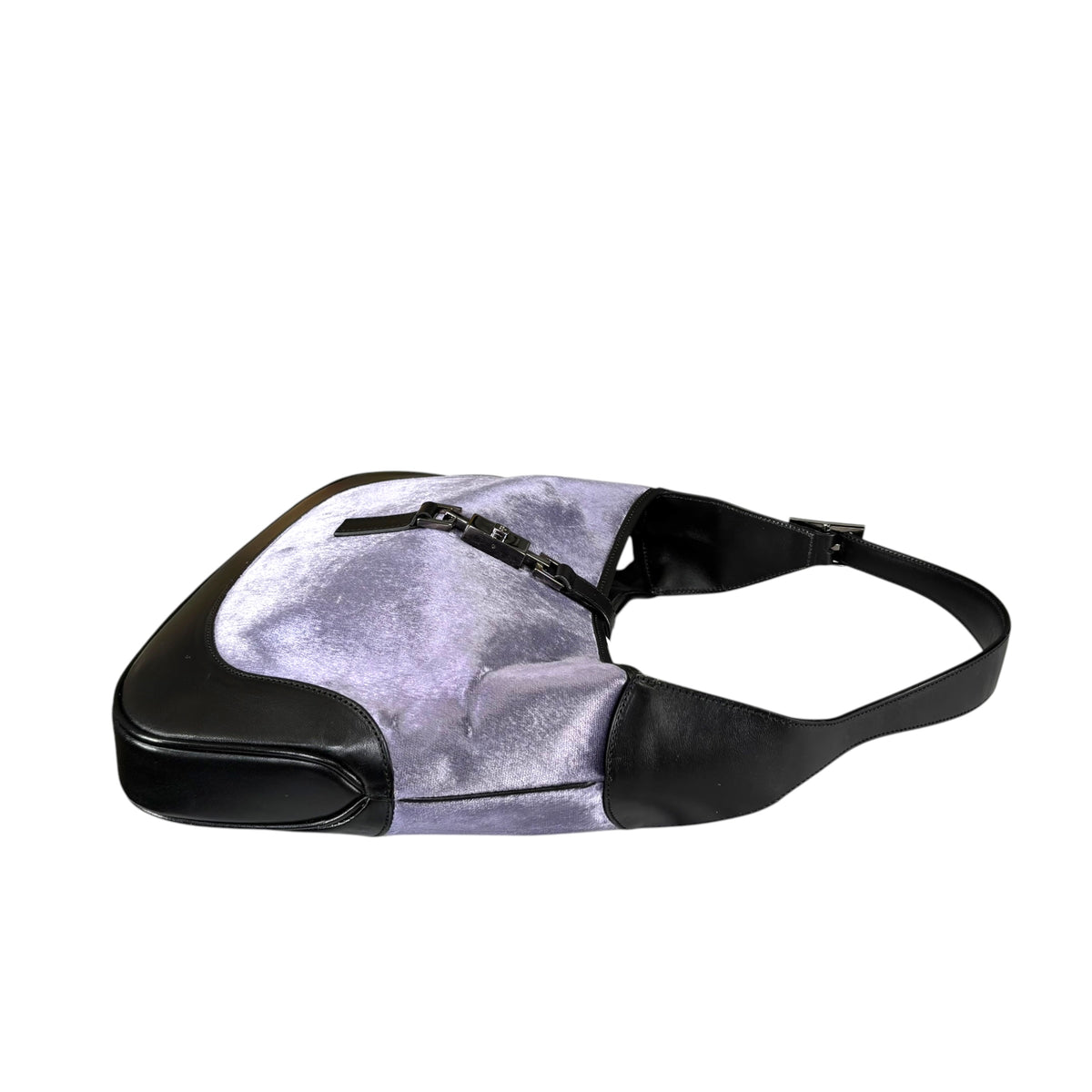 Gucci Y2K Jackie Lilac Velvet & Black Leather Shoulder Bag
