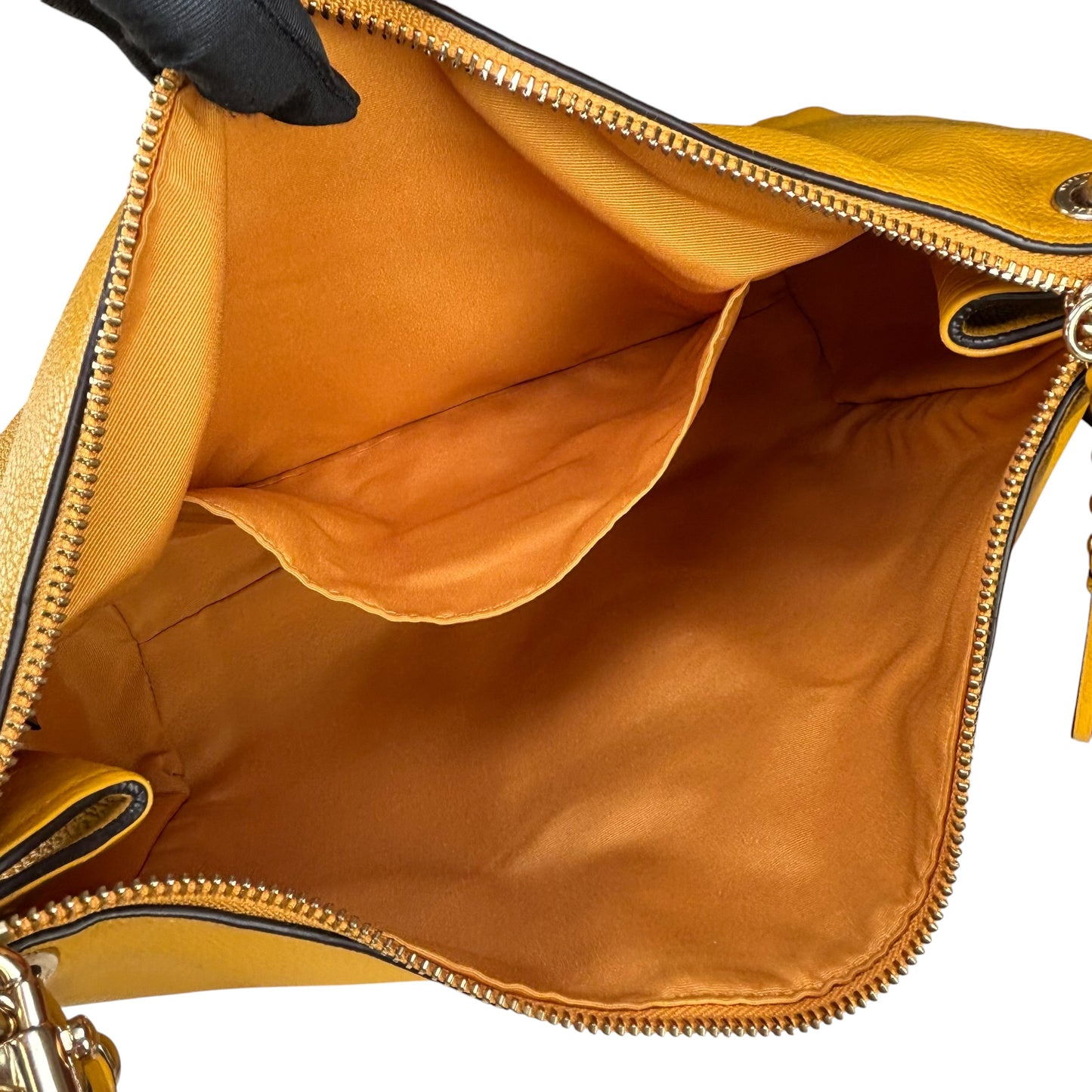 Coach Mia Mustard GHW Leather 2-Way Crossbody Purse