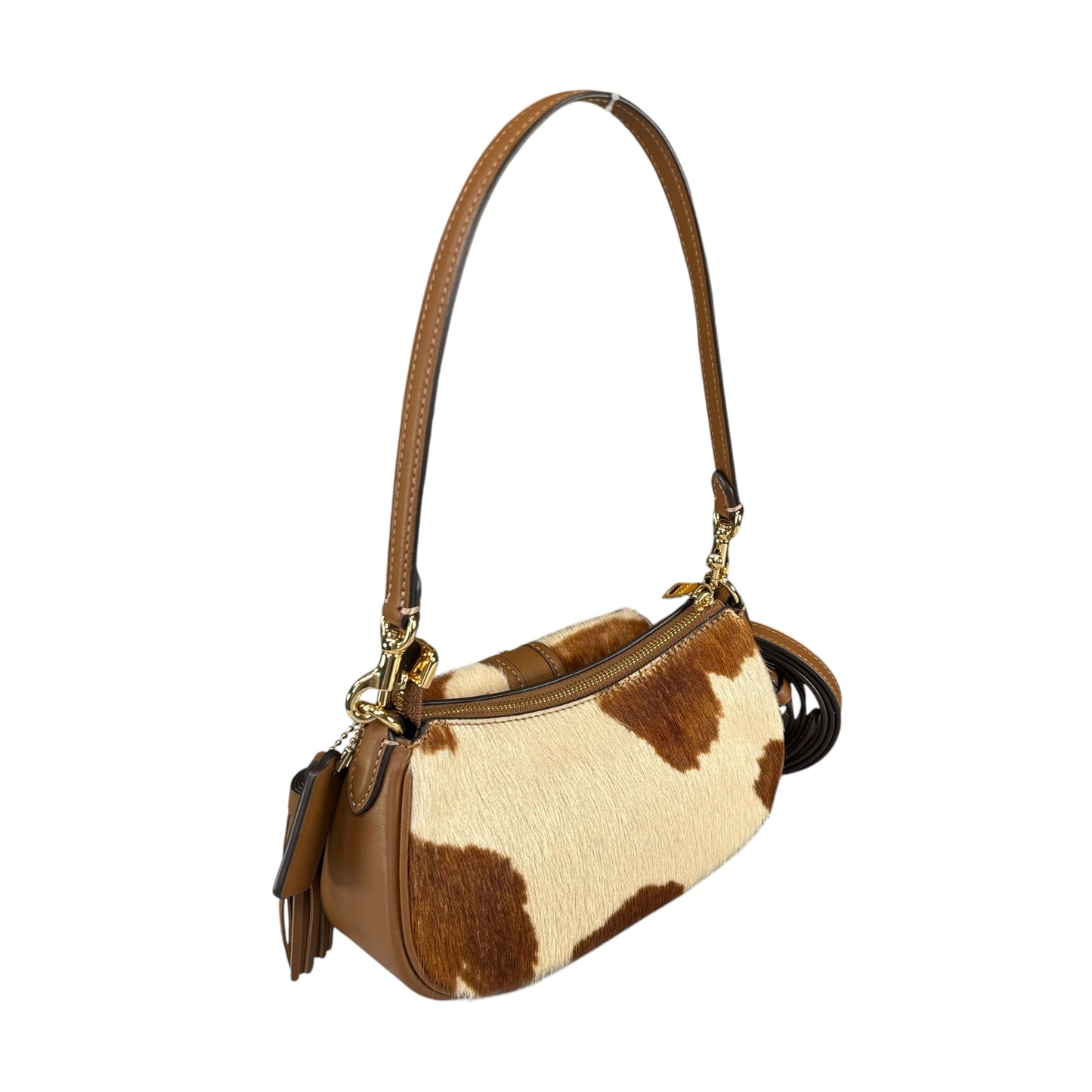 Coach Ashton Mini Brown GHW Hair Calf 2-Way Shoulder Purse