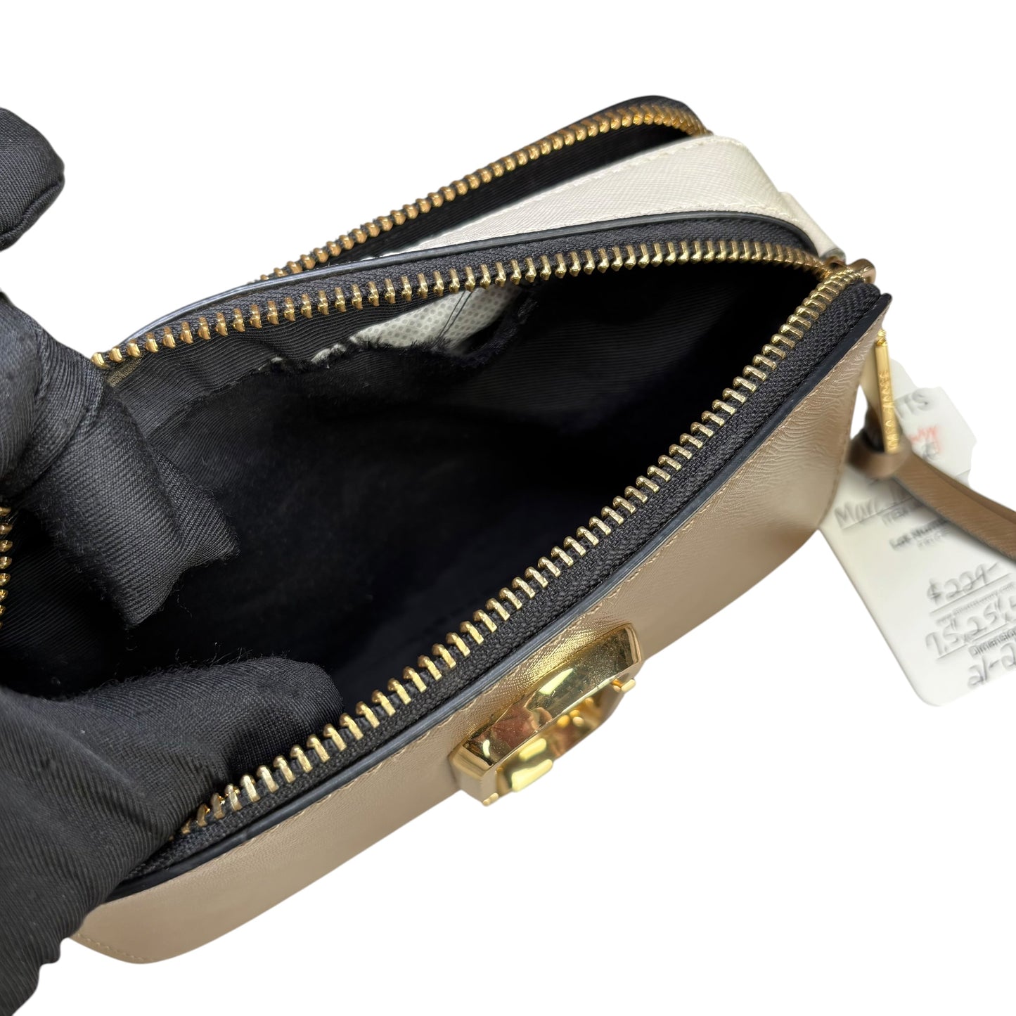 Marc Jacobs The Snapshot  Saffiano Leather French Gray Gold  Crossbody