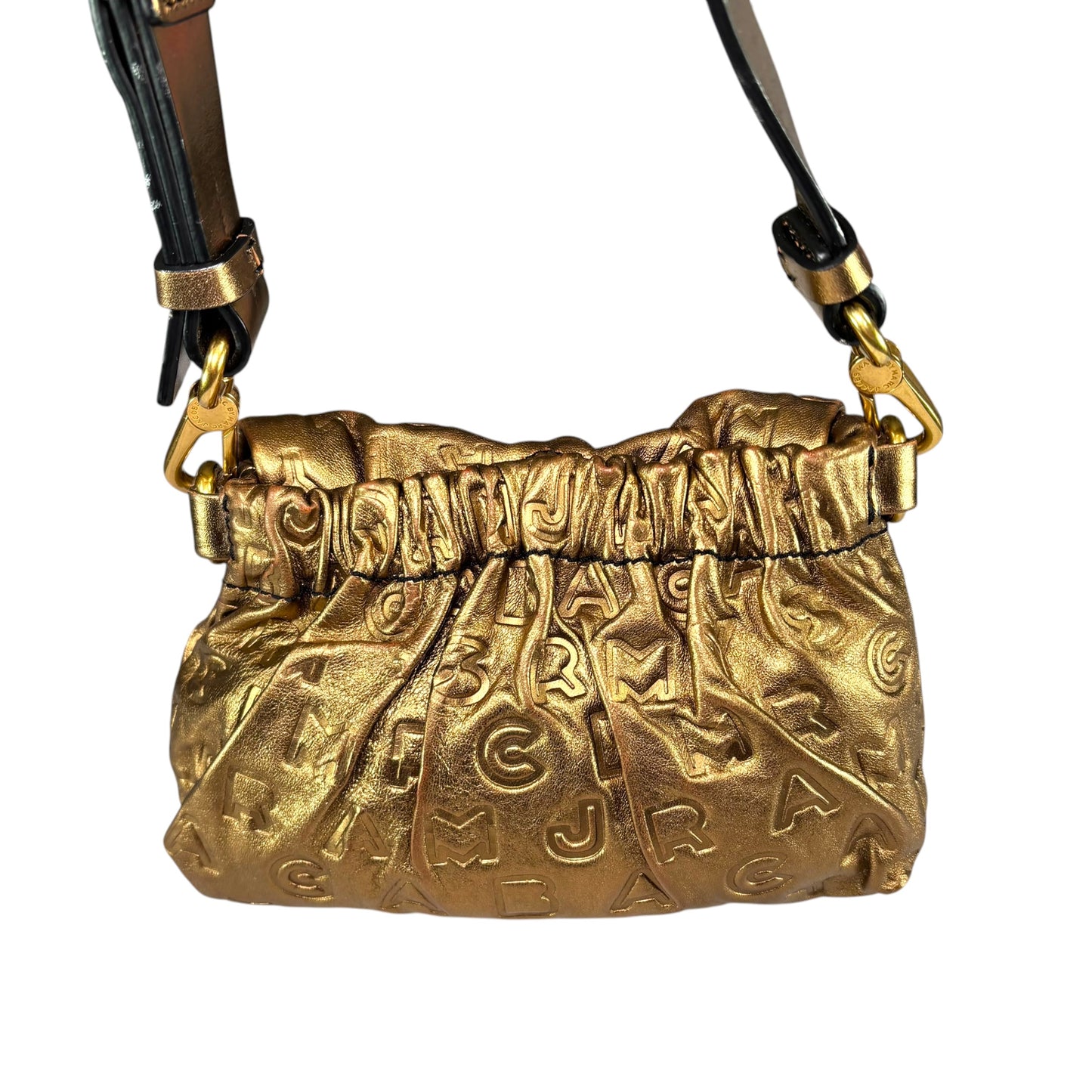 Marc By Marc Jacobs Mini Golden Metallic Leather Embossed Purse