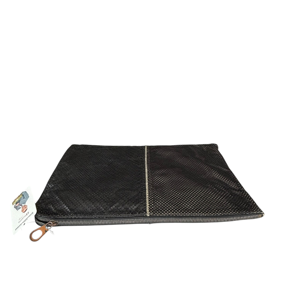 Bottega Veneta Black Perforated Leather Laptop Sleeve 15”