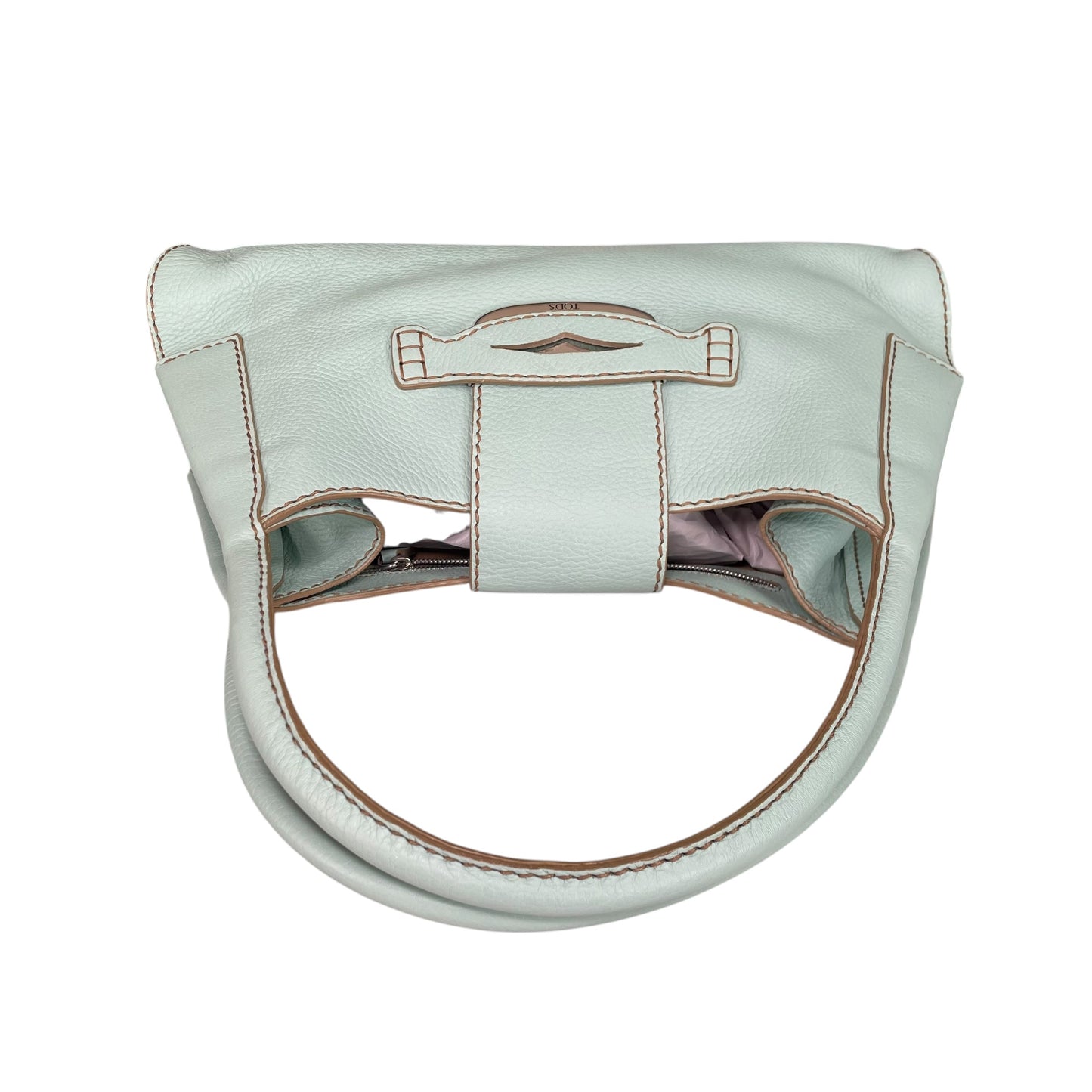 Tod’s D Bag Hobo Mint /Taupe Pebbled Leather SHW Shoulder Bag