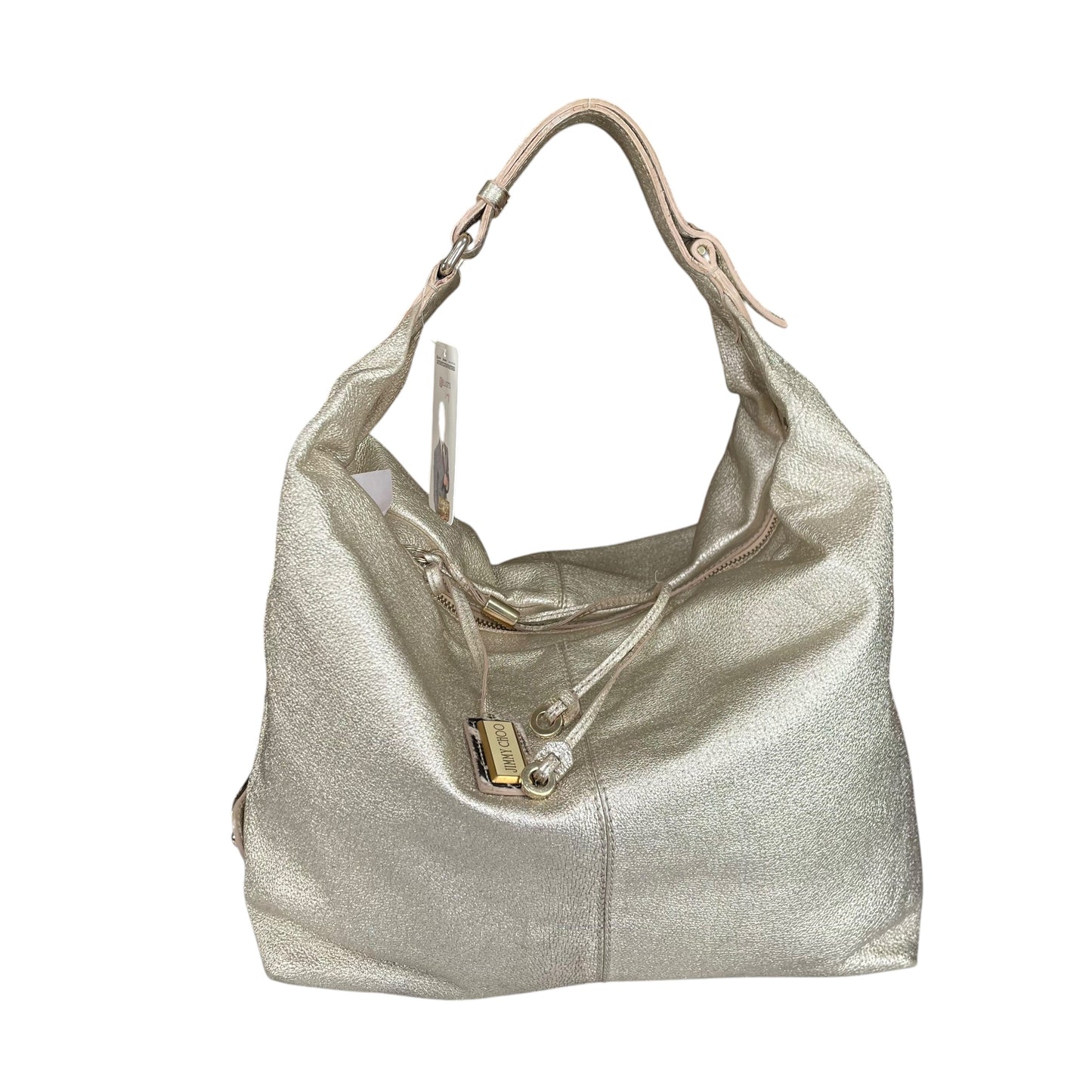 Jimmy Choo Y2K Metallic GHW Aged Golden Foil Leather XL Hobo