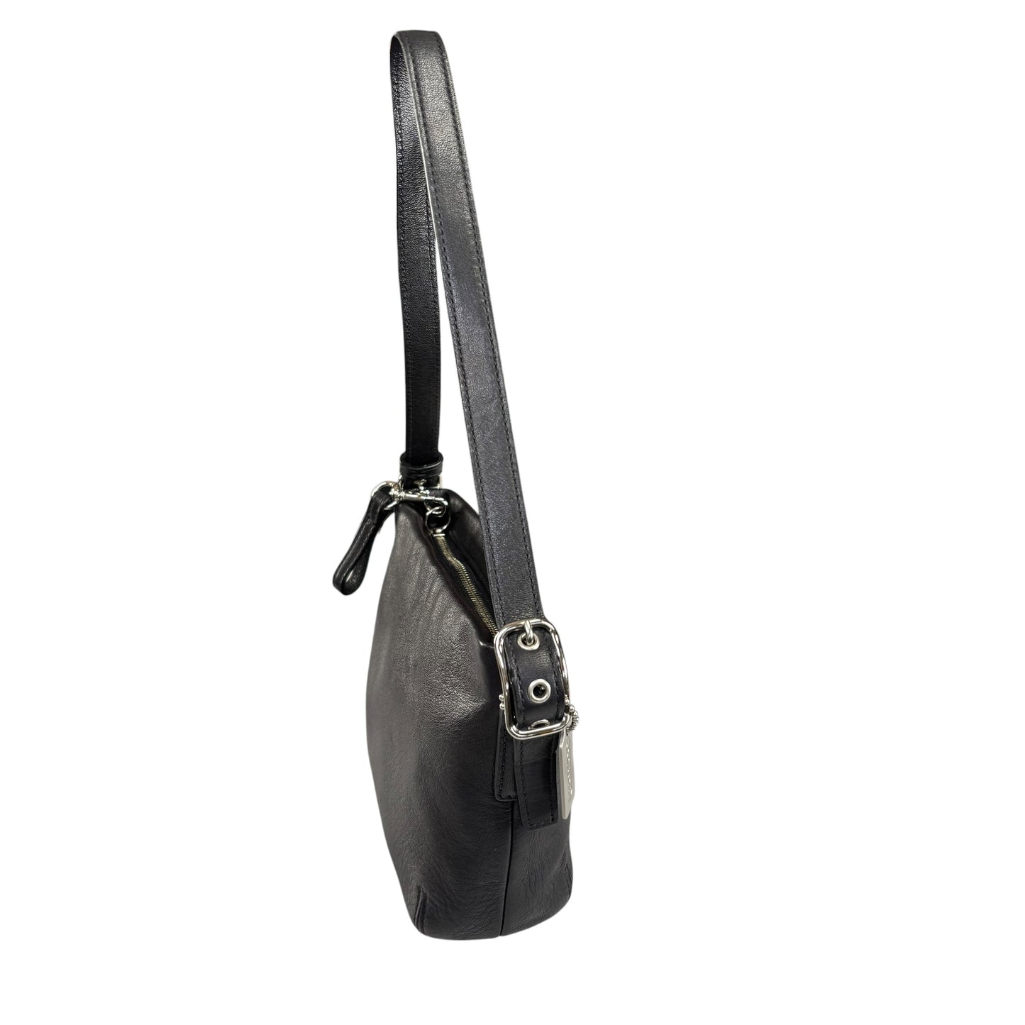 Coach Mini Y2K Black Leather SHW Shoulder Purse