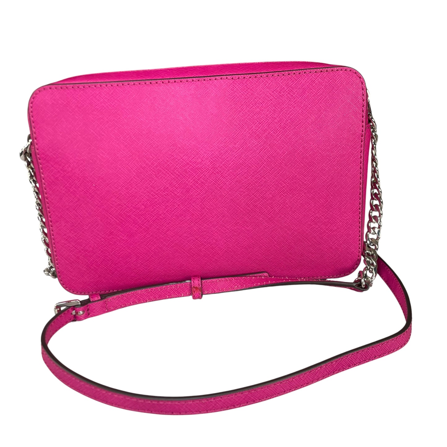 Michael Kors Fushia Saffiano Leather SHW Pink Jet Set Crossbody