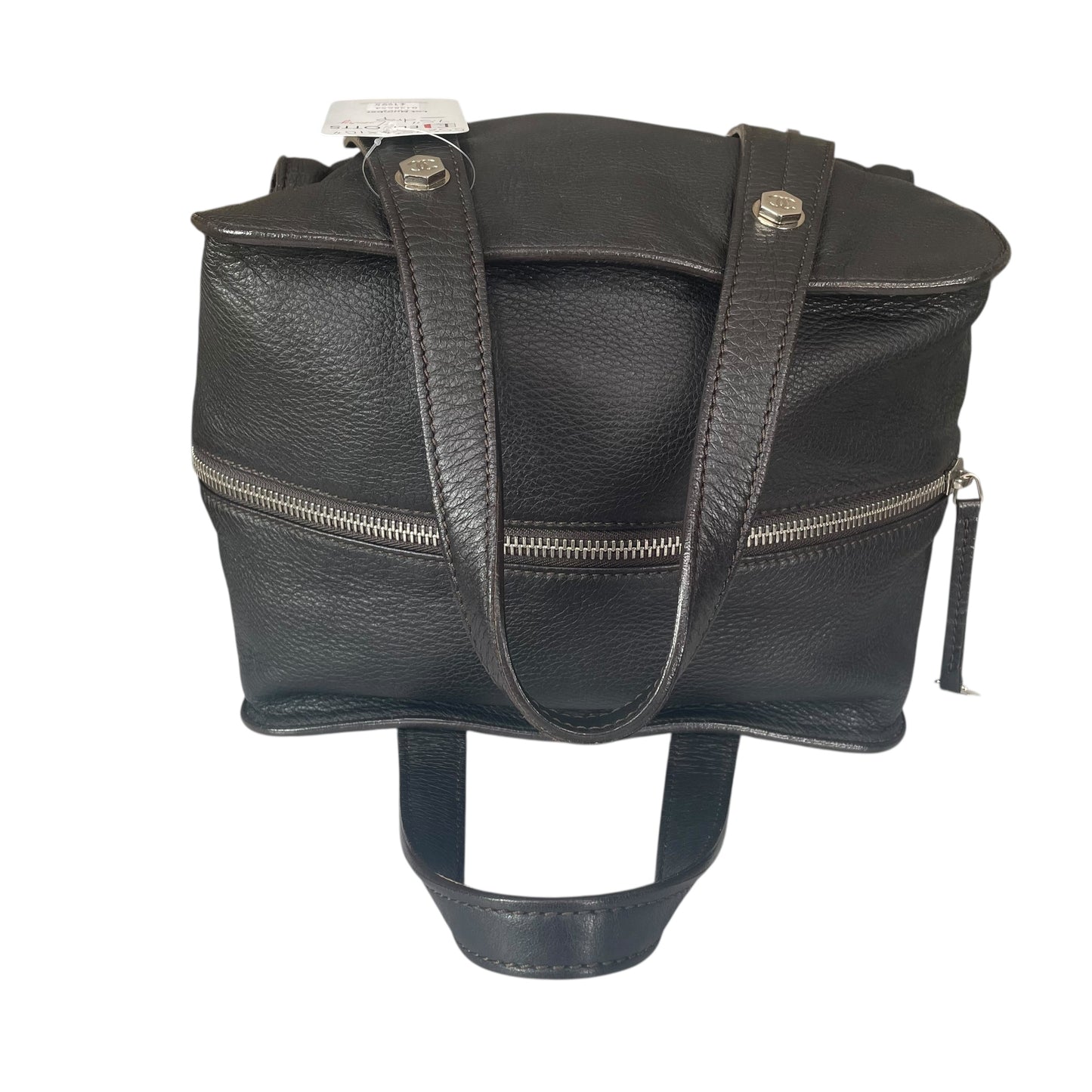 Chanel CC Bolt Deerskin Boston Dark Brown Studded Purse