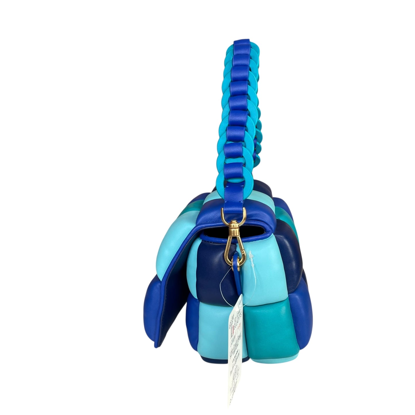 Kate Spade Boxxy 3D Puffer Leather Bag Blue Multi Color 2-Way Purse