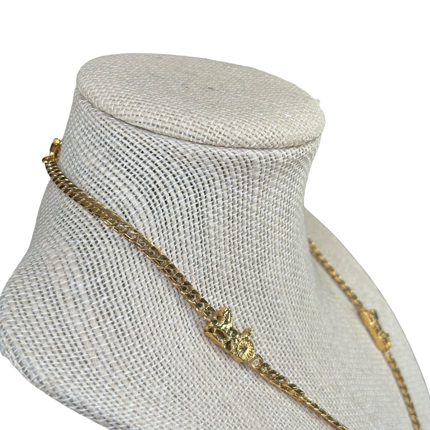 Celine 24K Plated Horse Carriage Necklace 16”