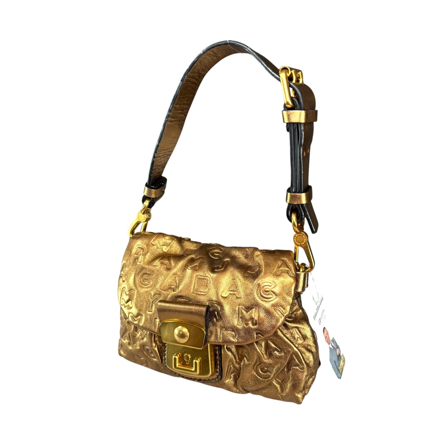 Marc By Marc Jacobs Mini Golden Metallic Leather Embossed Purse