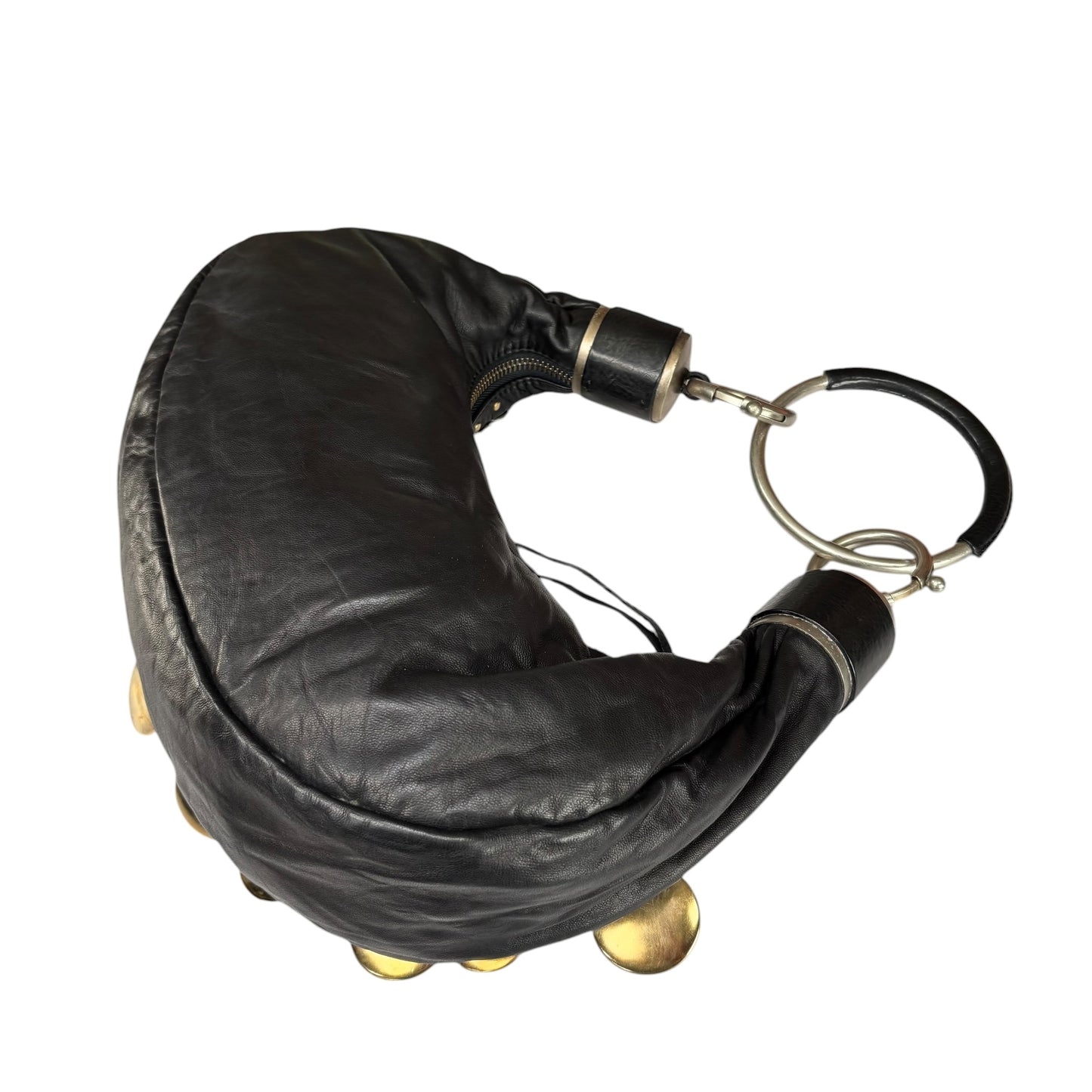 Chloe Y2K Aubrey Black Leather Med Hobo Stud Embellished Hobo