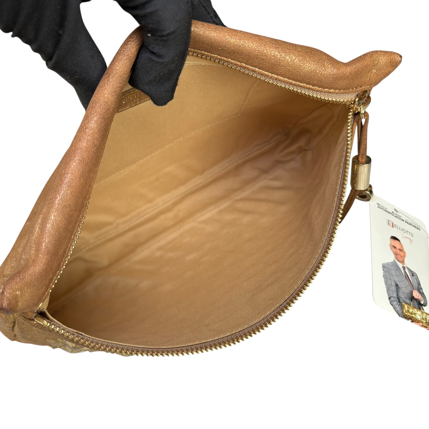 Jimmy Choo Zena Star Studded Golden Metallic Clutch