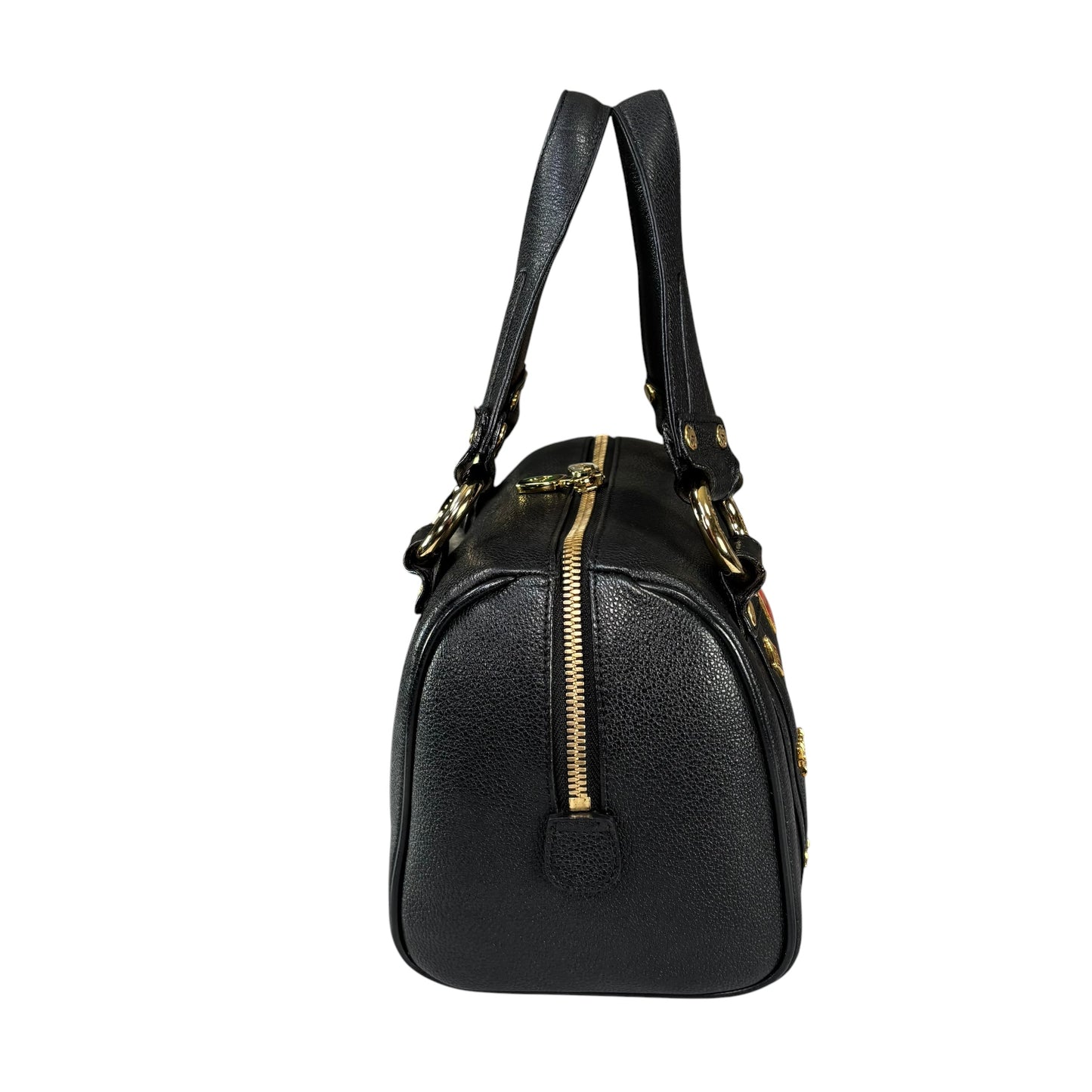MCM Viestos GHW Black Mini Boston Studded Zip Purse 9”