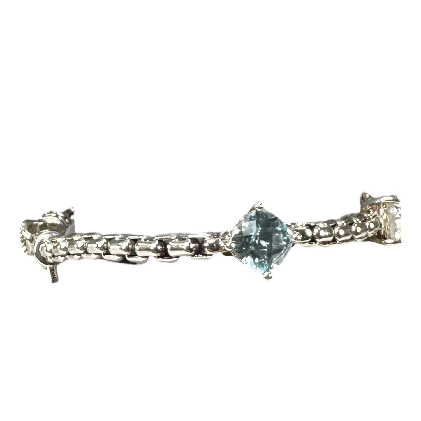 JAI by John Hardy Sterling Silver Multi-Gemstone Box Chain Bracelet 7”