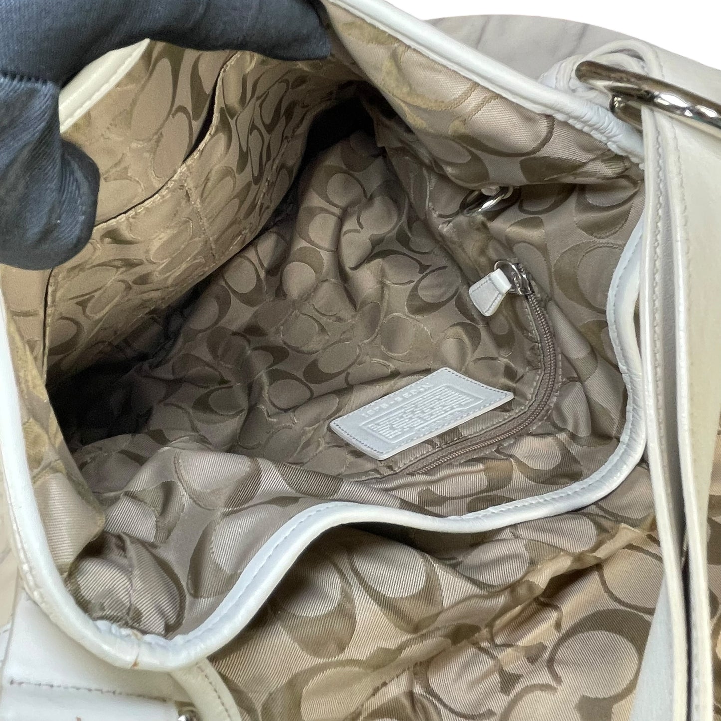 Coach Soho Legacy Leather  Off White Buckle Crossbody Y2K 2-Way Shoulder Purse