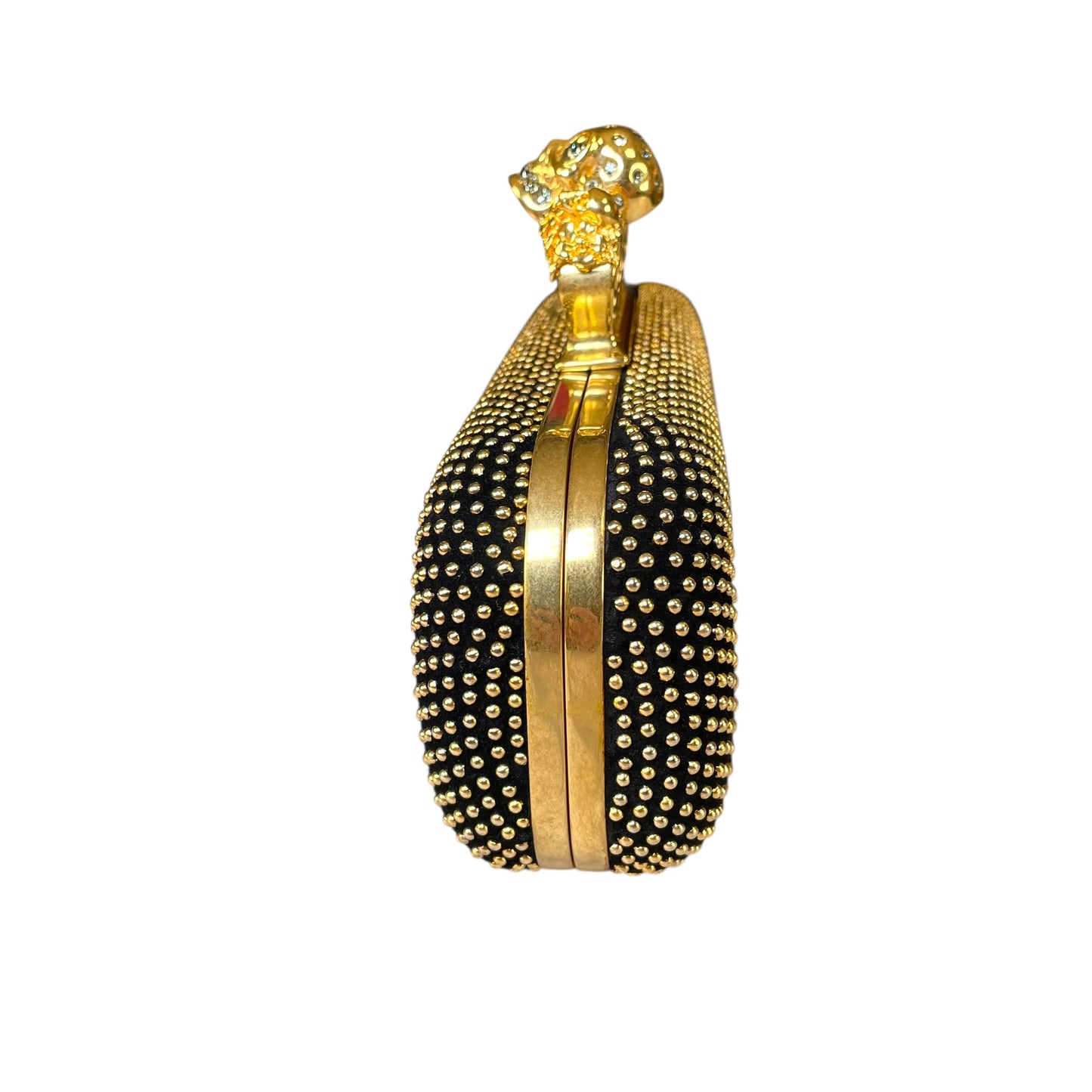 Alexander McQueen Crystal Studded Knuckle Clutch Skull Ring Blue Stone Bag