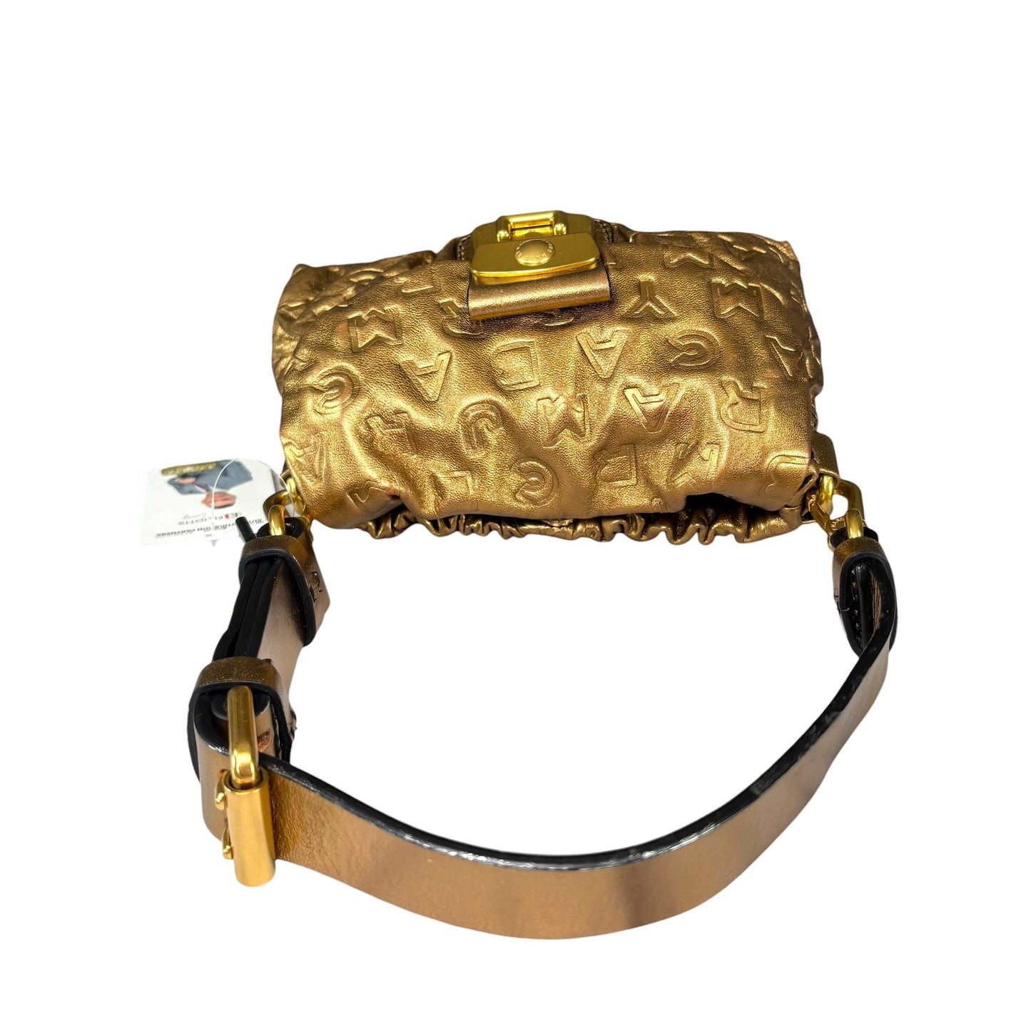 Marc By Marc Jacobs Mini Golden Metallic Leather Embossed Purse