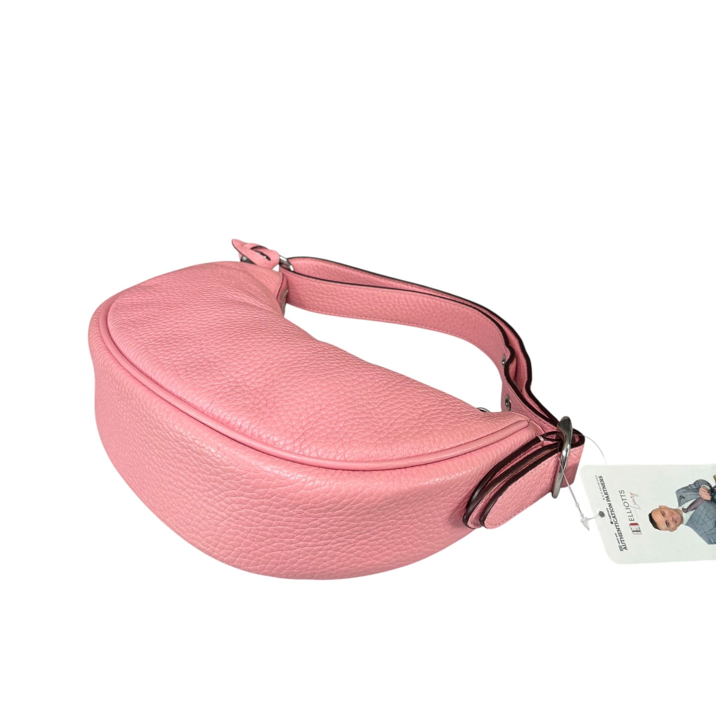 Coach Luna Pink Crescent SHW 2-Way Pebbled Leather Purse
