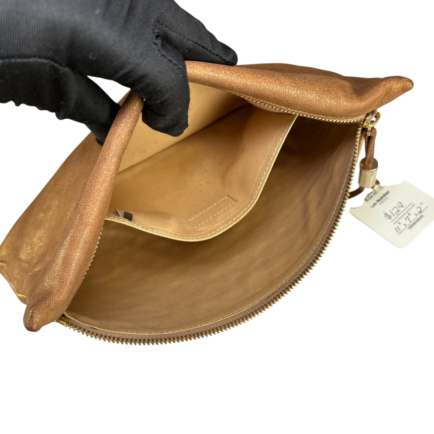 Jimmy Choo Zena Star Studded Golden Metallic Clutch