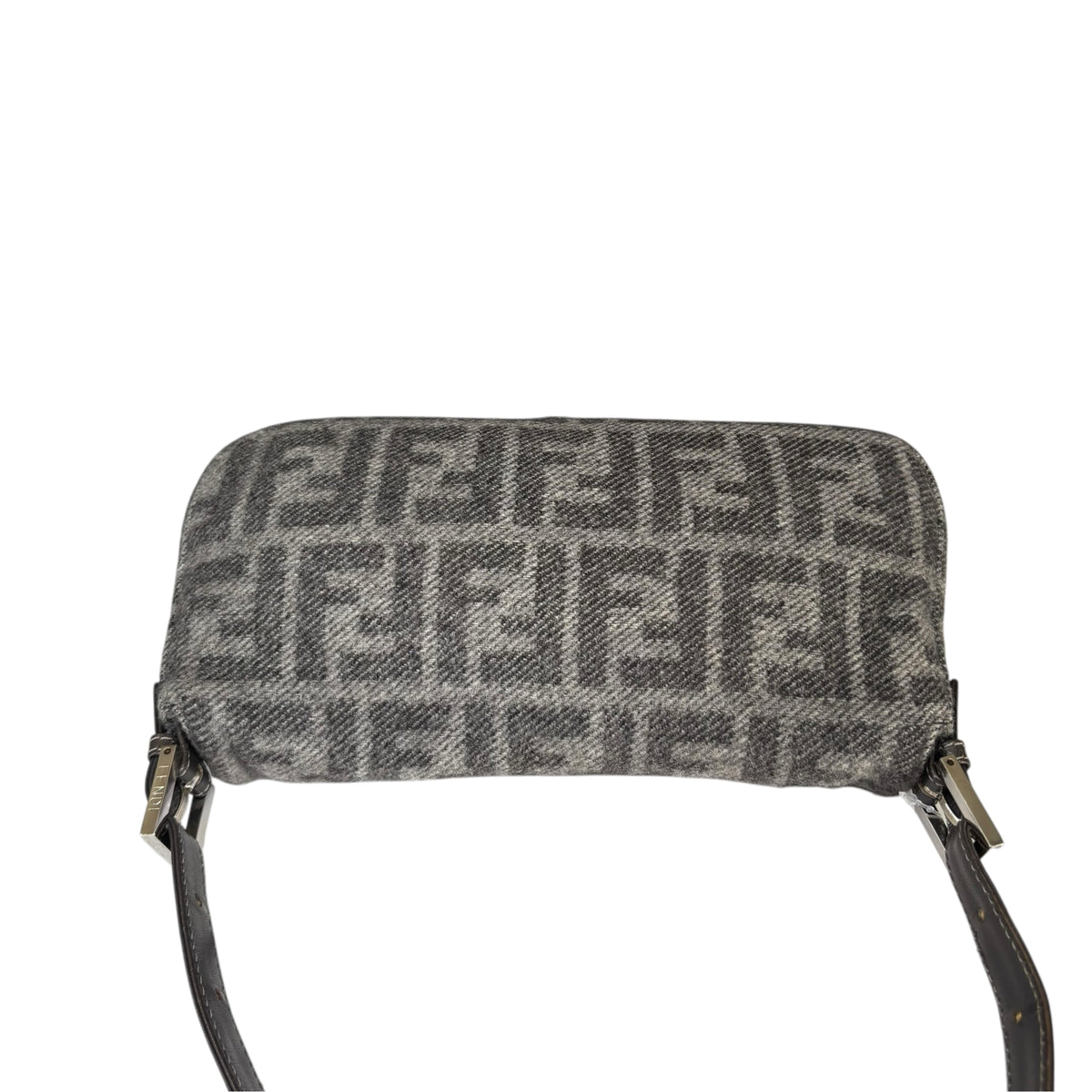 Fendi Y2K Classic Baguette Zucca Cashmere Grey & Black Shoulder Purse