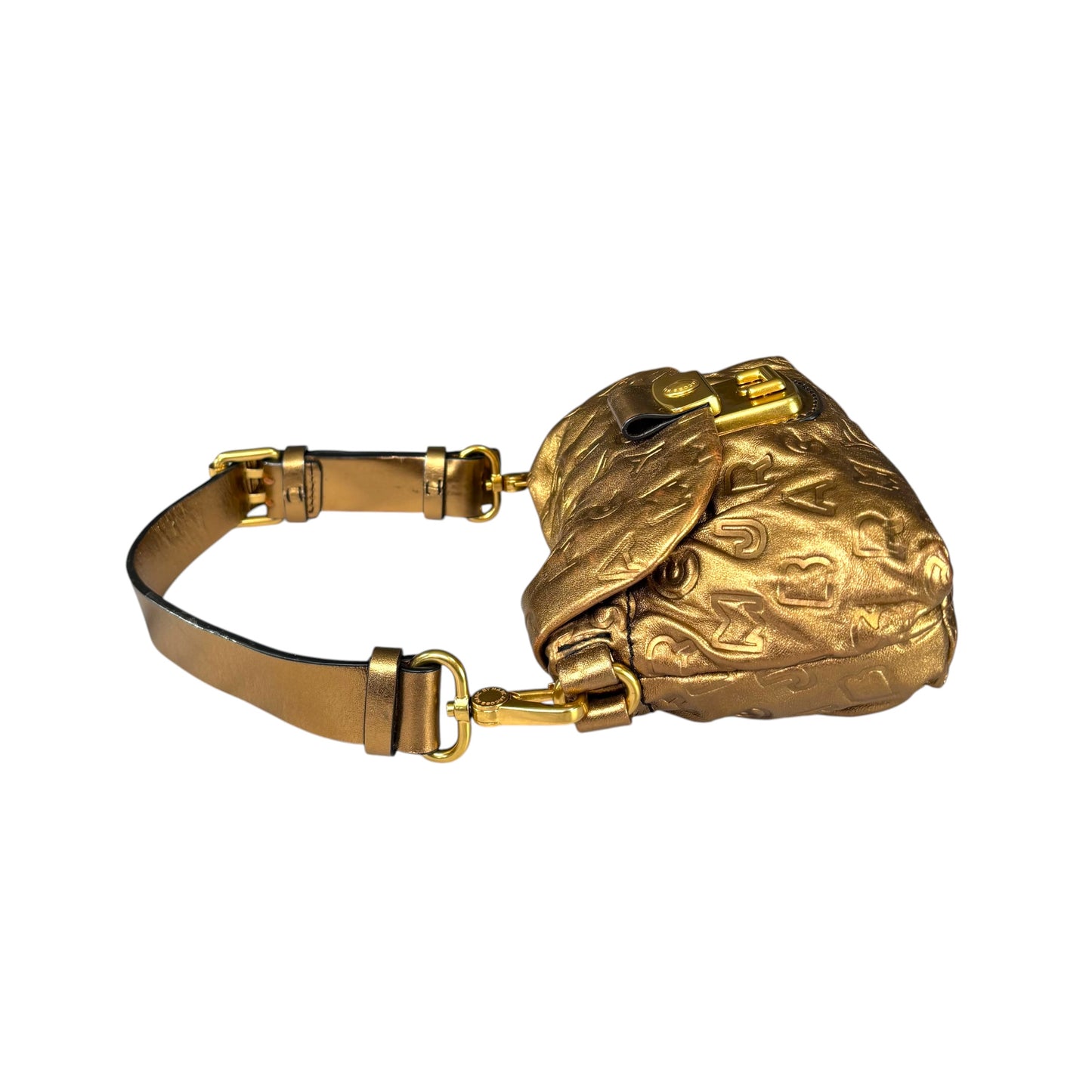 Marc By Marc Jacobs Mini Golden Metallic Leather Embossed Purse
