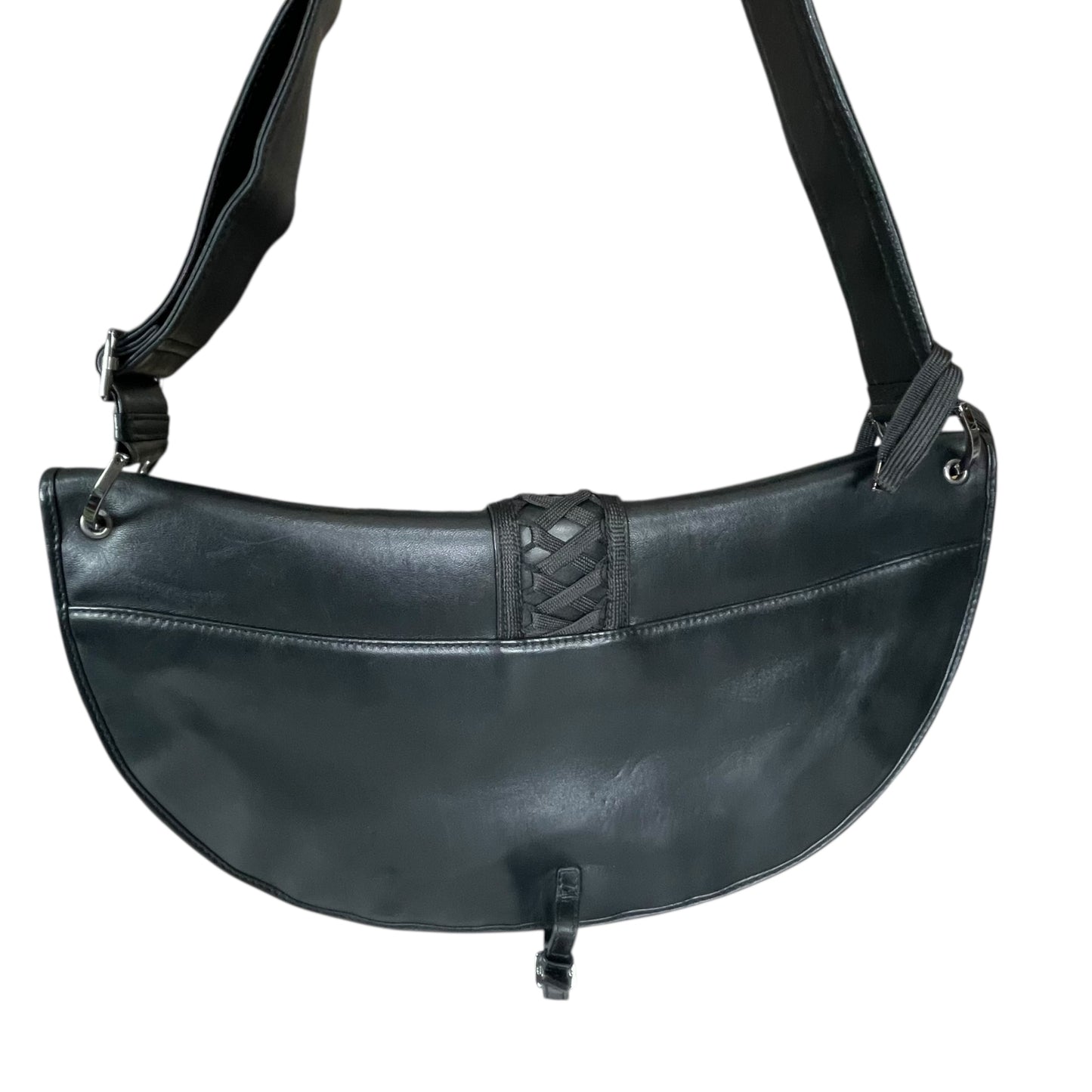 Christian Dior Admit It Corset Black Leather 2-Way SHW Shoulder Crossbody Purse